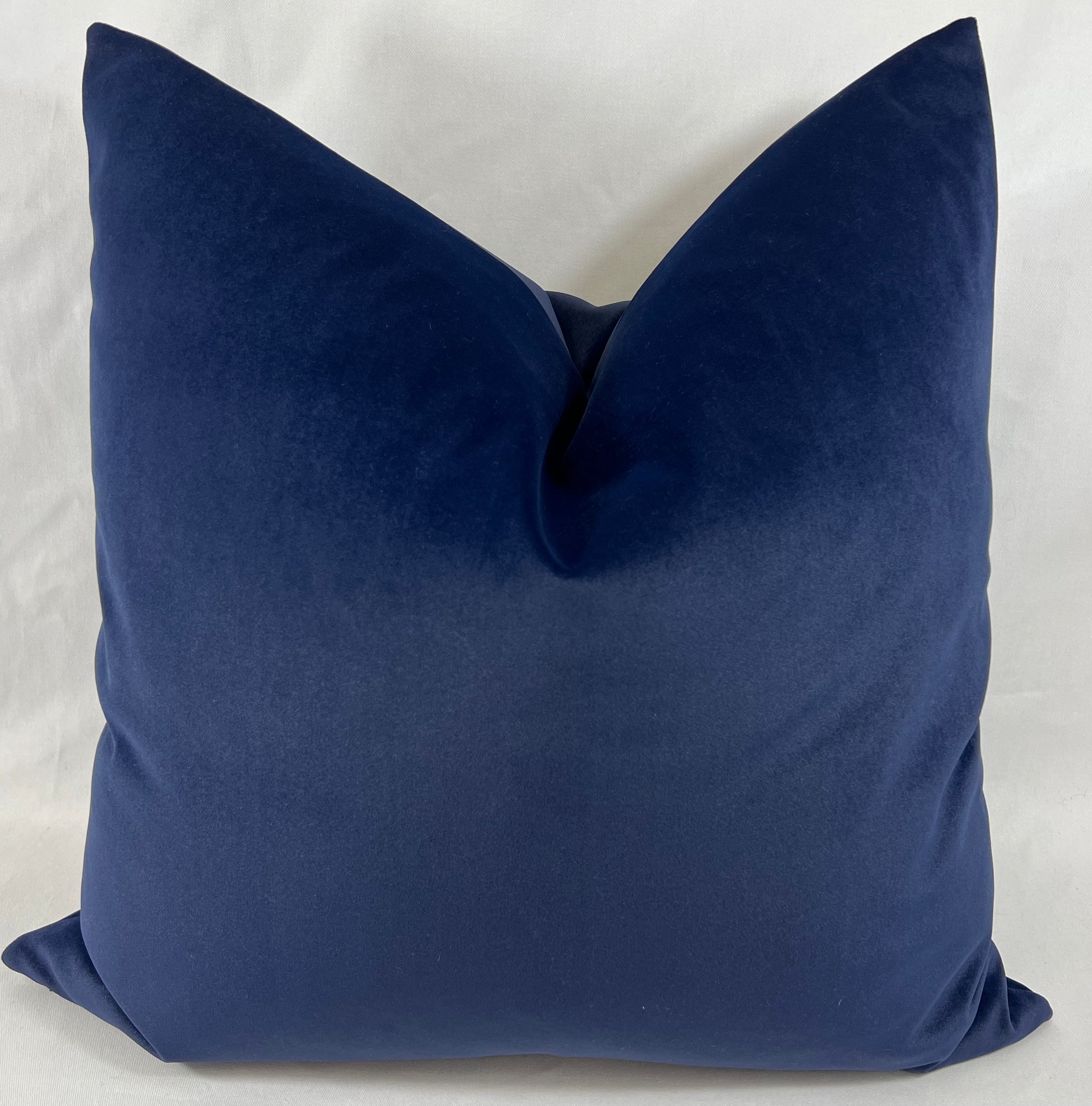 Luxury Pillow – 24" × 24" – Navy Blue Velvet