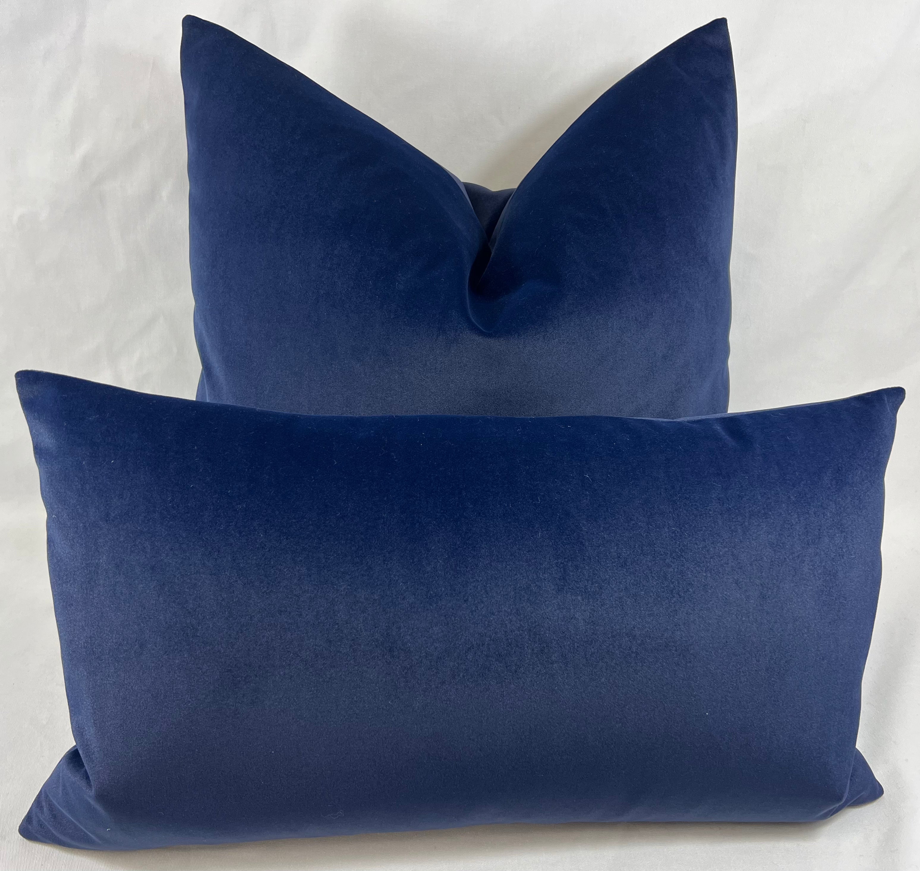 Luxury Pillow – 24" × 24" – Navy Blue Velvet