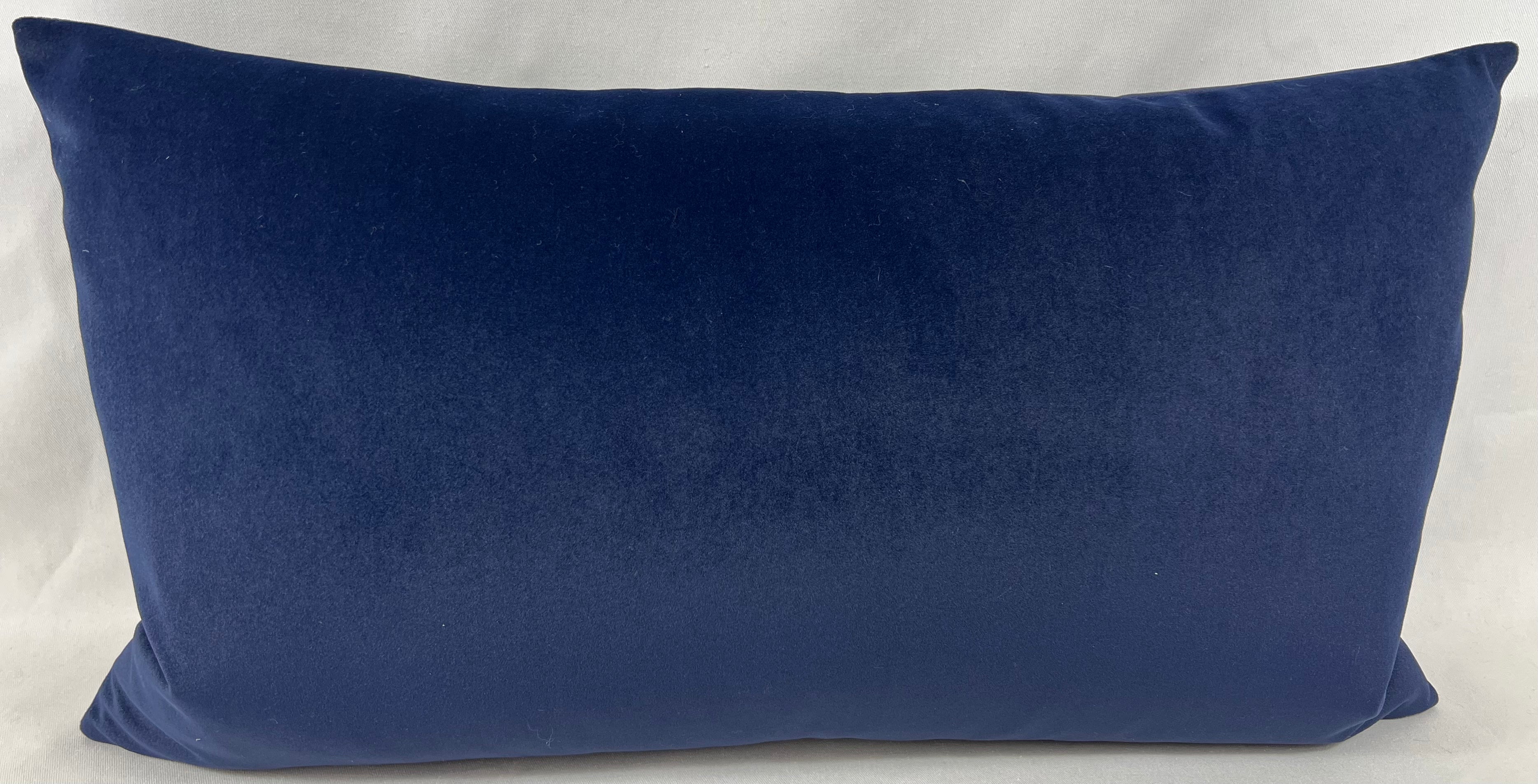 Luxury Lumbar Pillow – 24" × 14" – Navy Blue Velvet