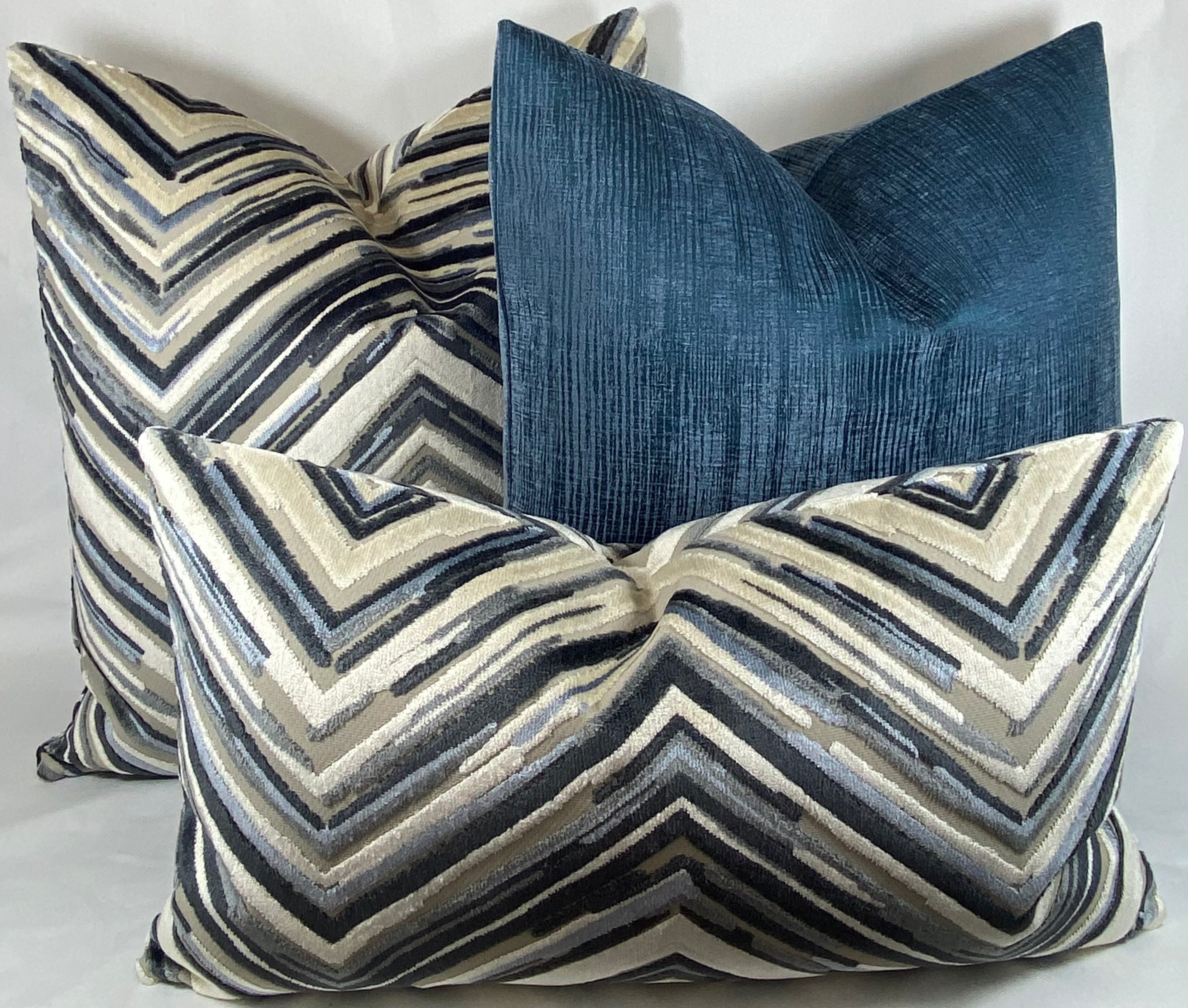 Luxury Lumbar Pillow - 24" x 14"- Del Mar Blue