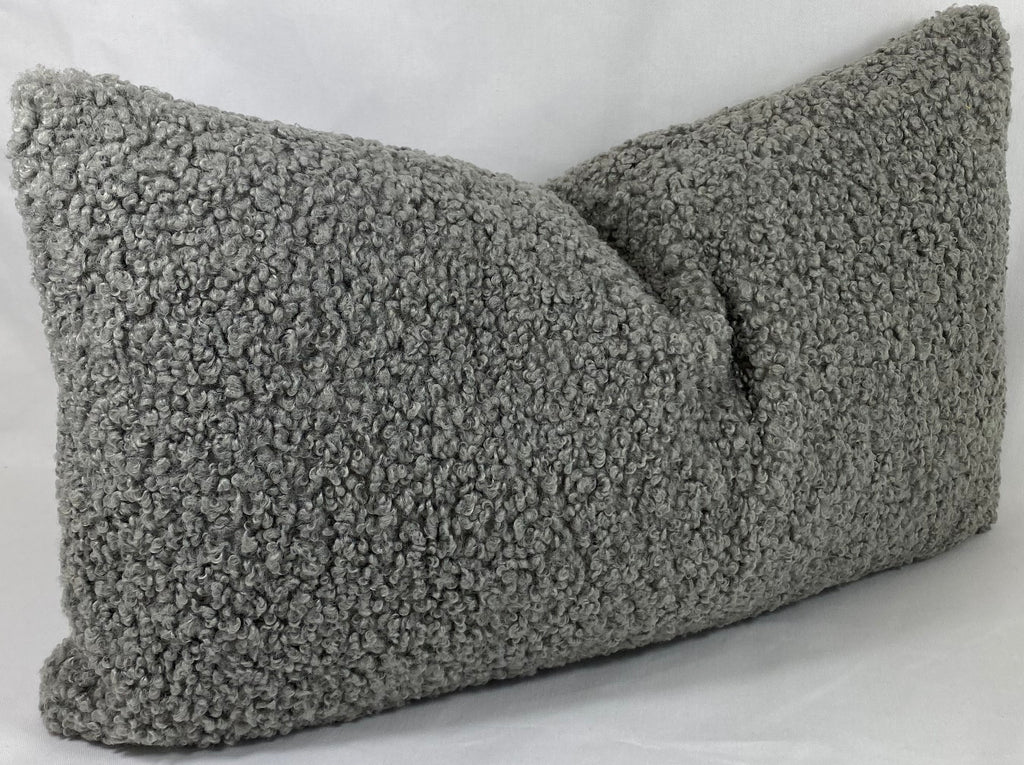 Luxury Lumbar Pillow – 24" × 14" – Poodle Pewter