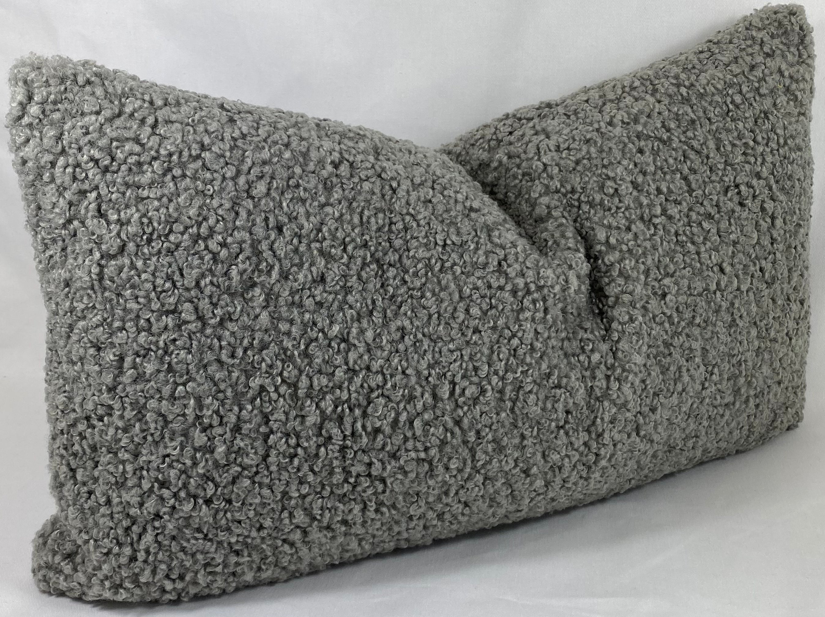 Luxury Lumbar Pillow – 24" × 14" – Poodle Pewter