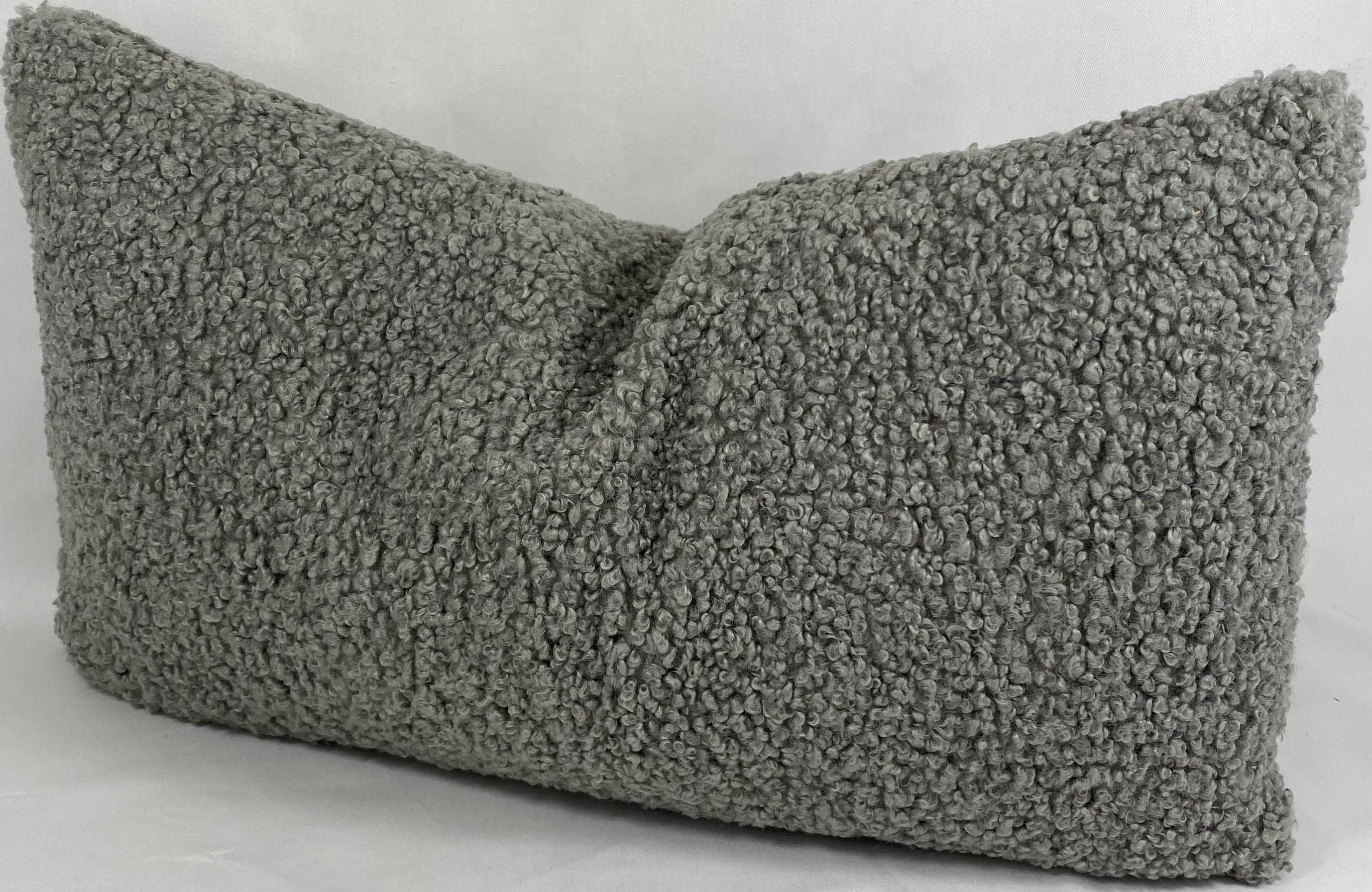 Luxury Lumbar Pillow – 24" × 14" – Poodle Pewter