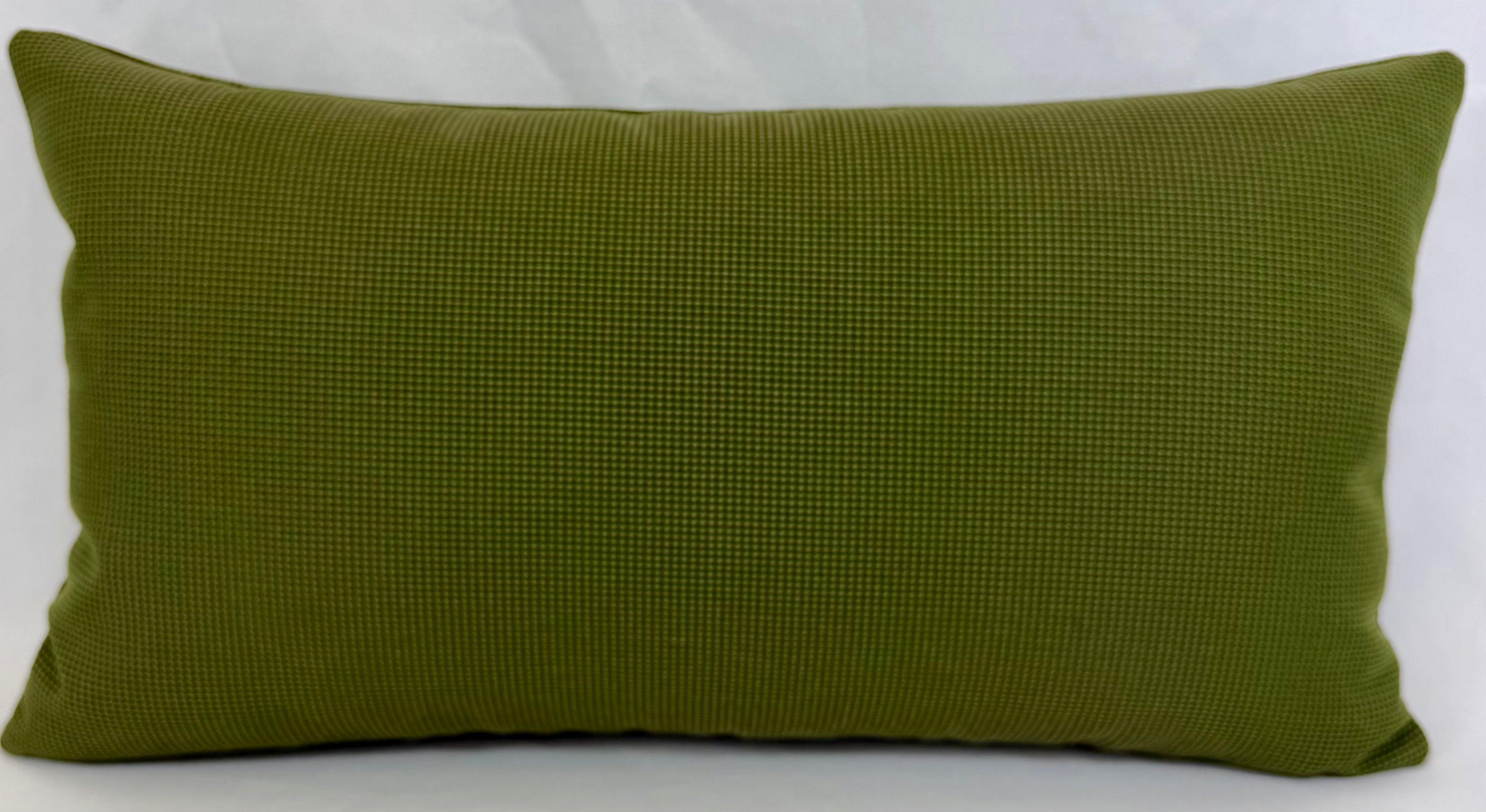 Luxury Outdoor Lumbar Pillow – 22" × 12" – Moss Green