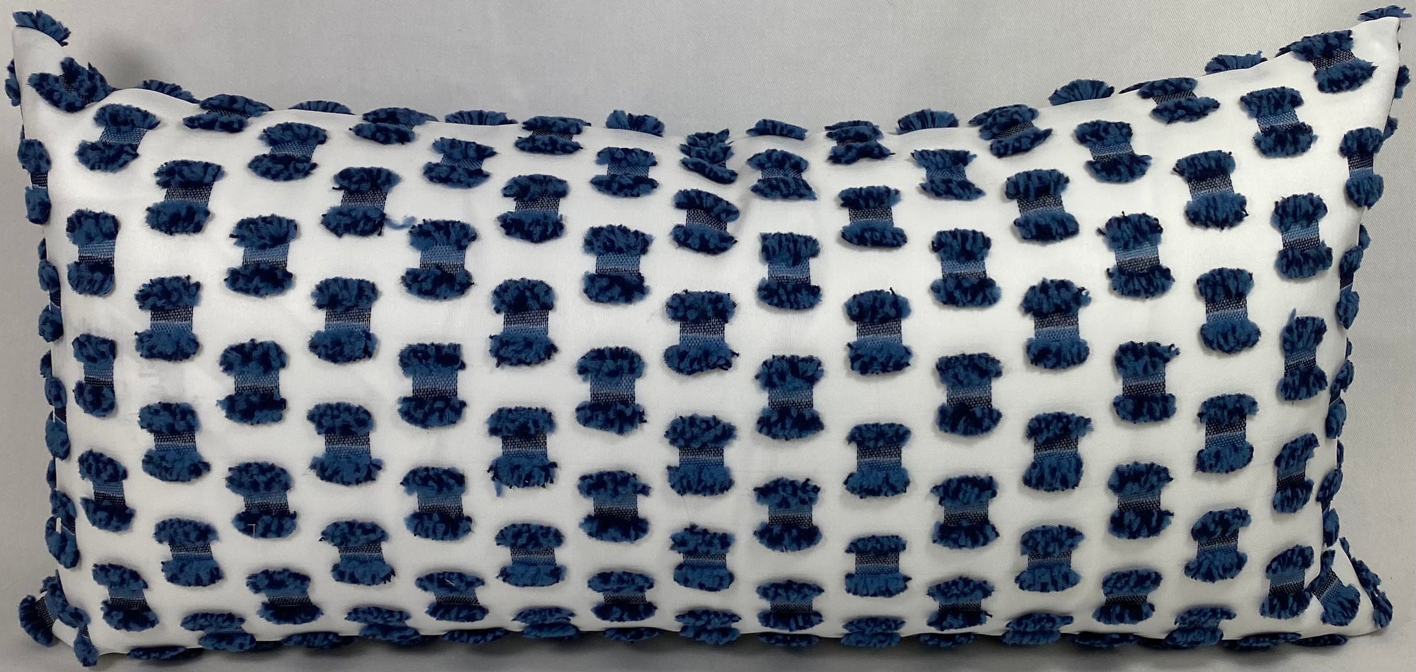 Luxury Outdoor Lumbar Pillow – 22" × 12" – Fifi Indigo