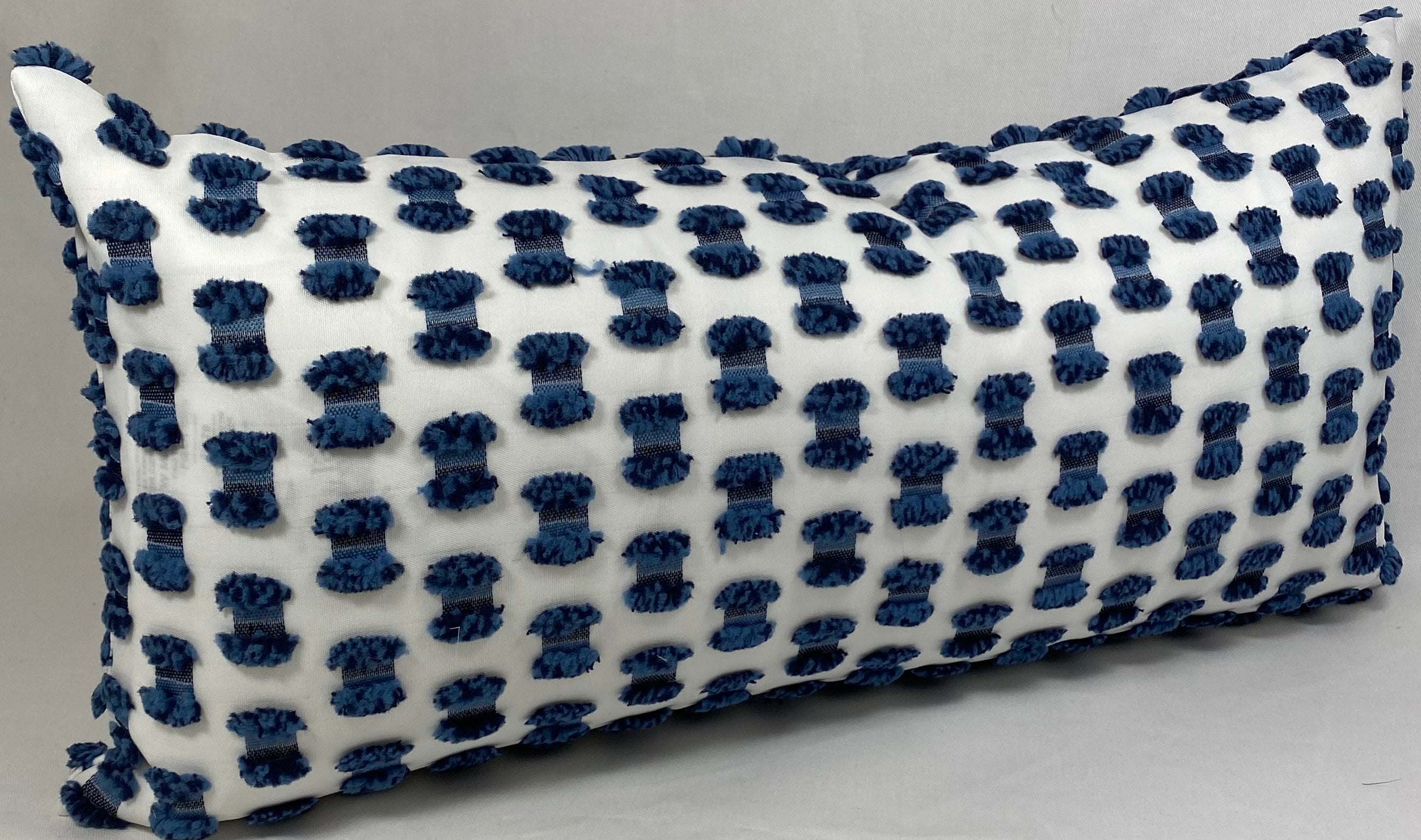 Luxury Outdoor Lumbar Pillow – 22" × 12" – Fifi Indigo