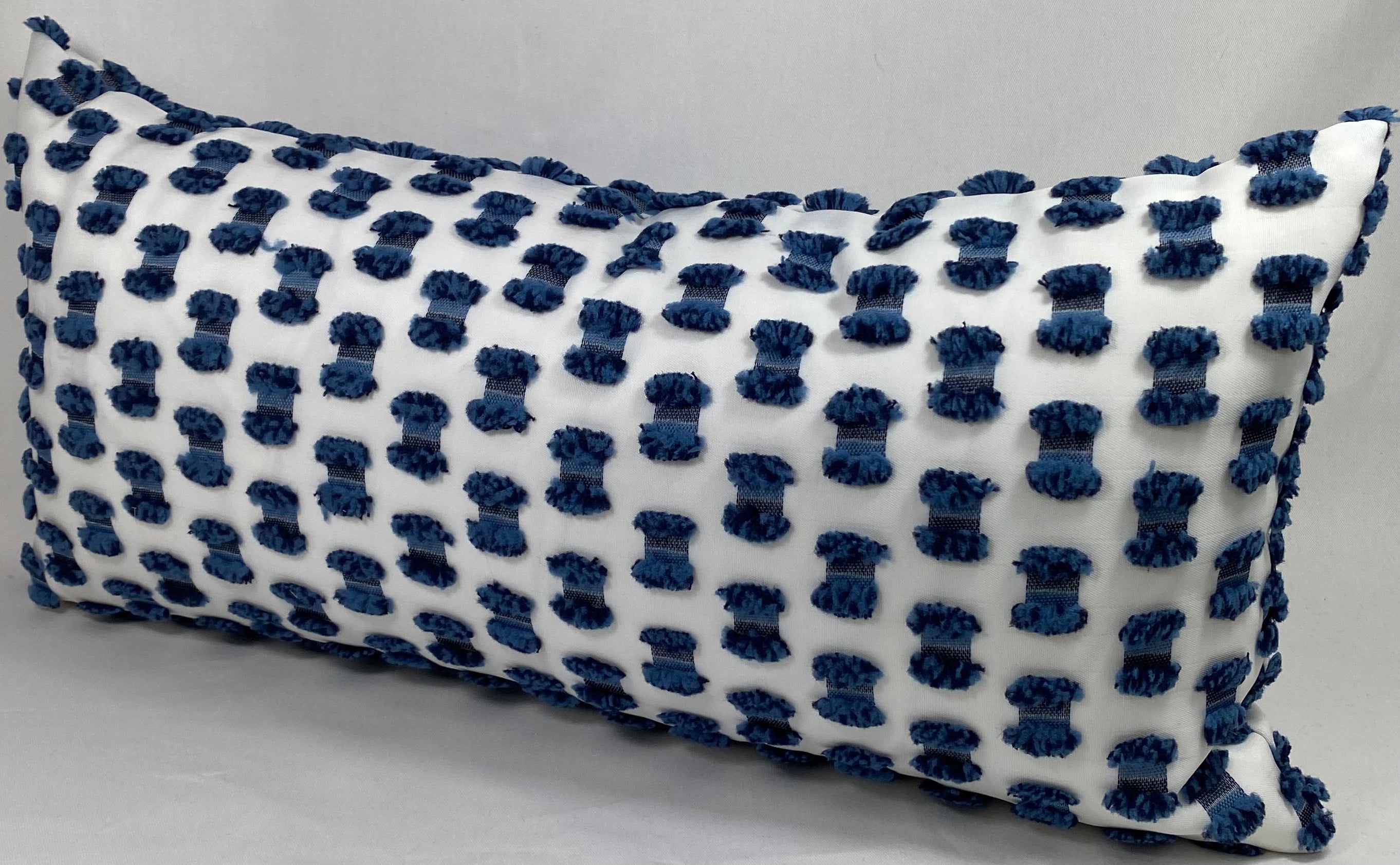 Luxury Outdoor Lumbar Pillow – 22" × 12" – Fifi Indigo