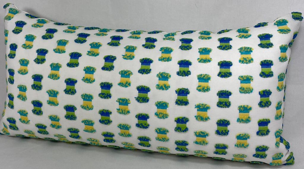 Luxury Outdoor Lumbar Pillow – 22" × 12" – Fifi Green