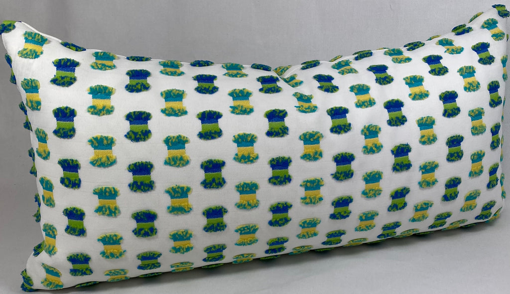 Luxury Outdoor Lumbar Pillow – 22" × 12" – Fifi Green