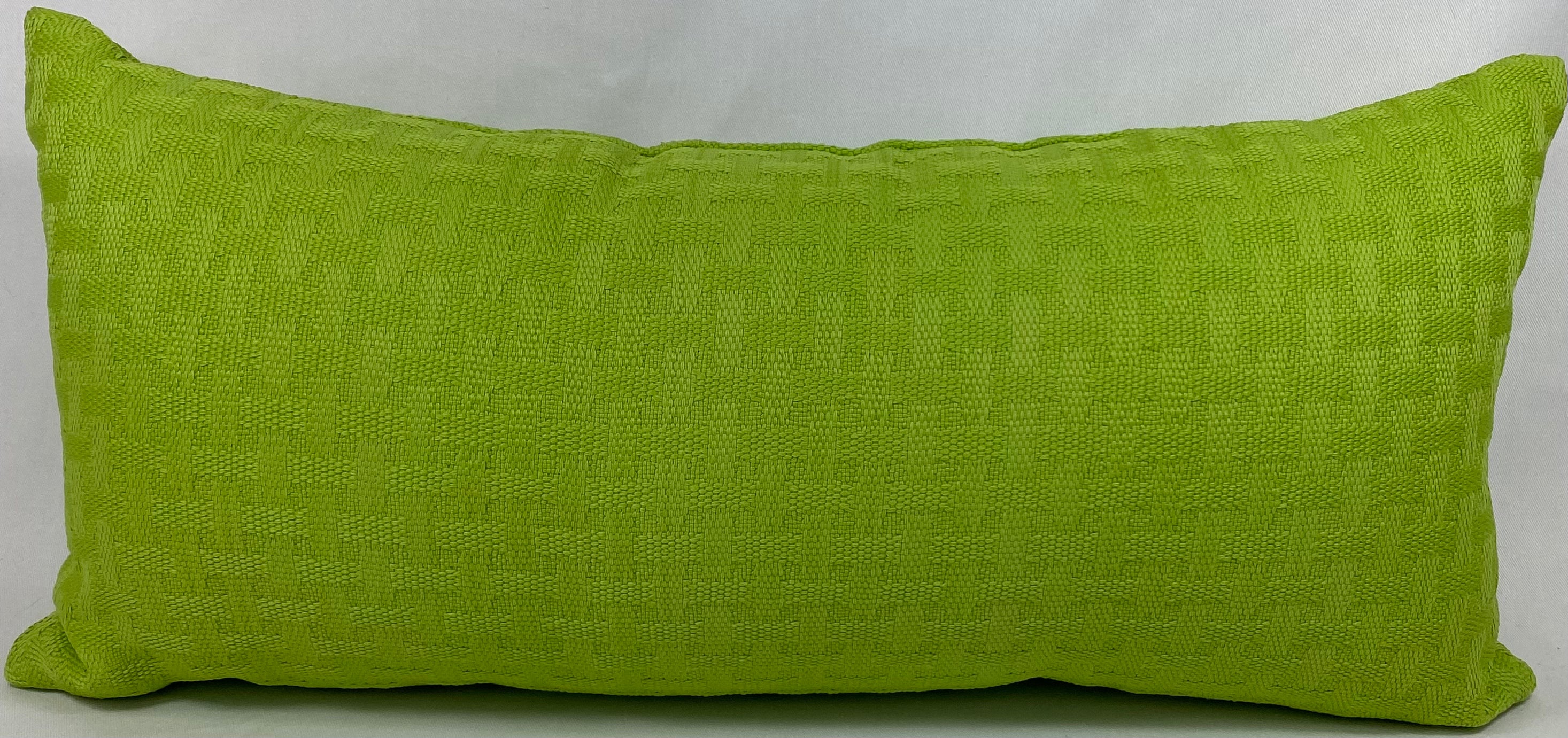Luxury Outdoor Lumbar Pillow – 22" × 12" – Carmel Weave Green
