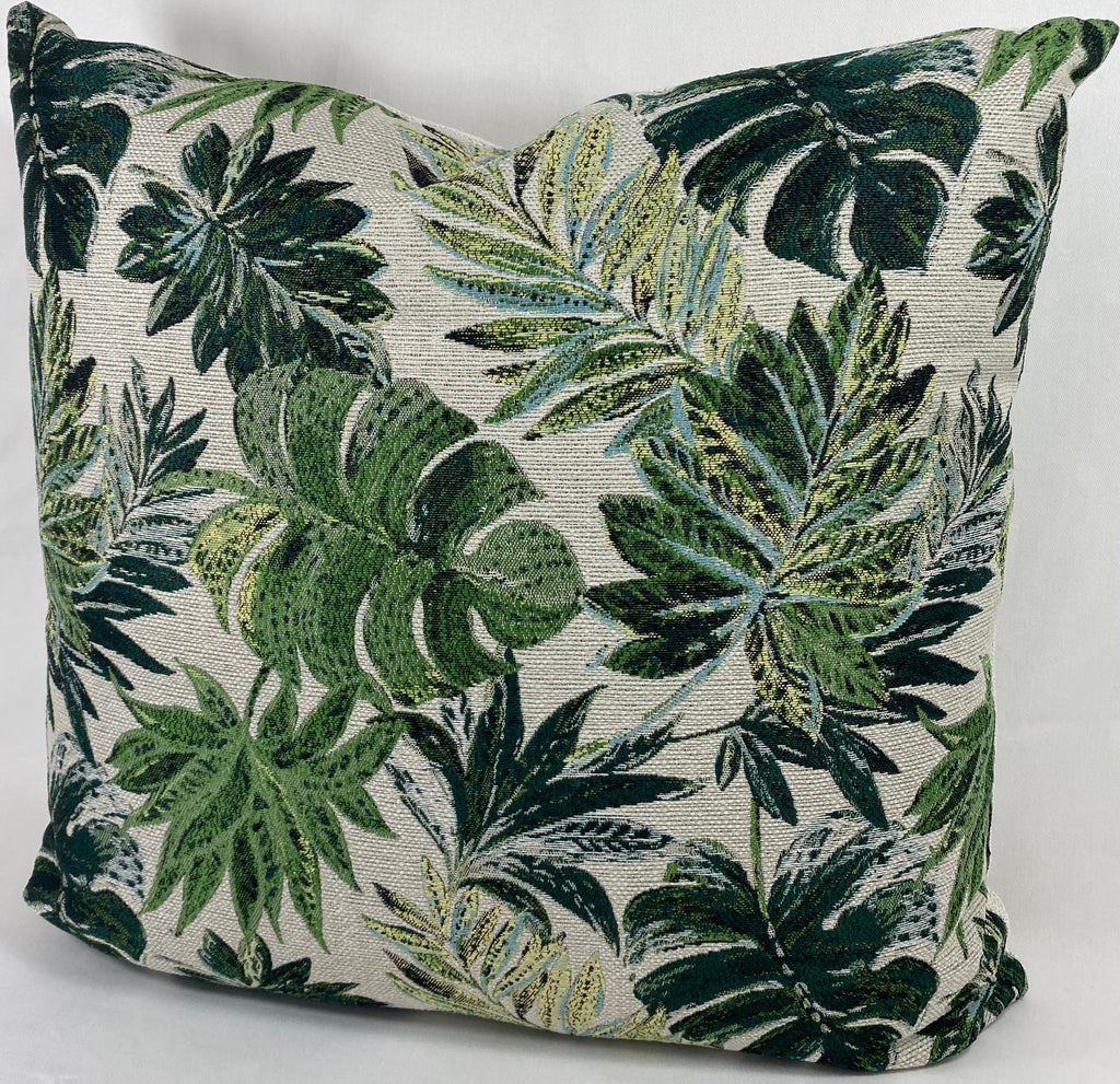 Luxury Outdoor Pillow – 22" × 22" – Rain Forest Green