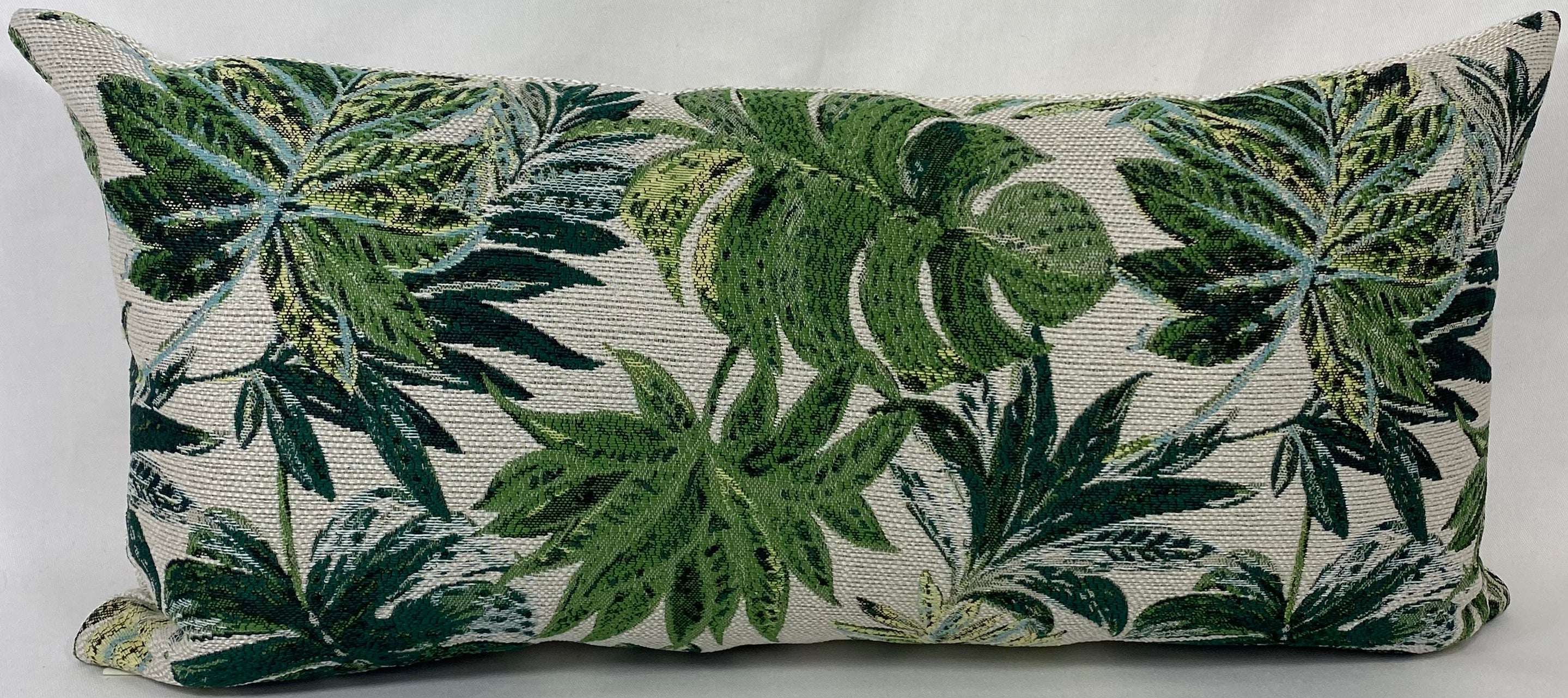 Luxury Outdoor Lumbar Pillow – 22" × 12" – Rain Forest Green