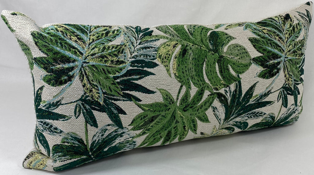 Luxury Outdoor Lumbar Pillow – 22" × 12" – Rain Forest Green