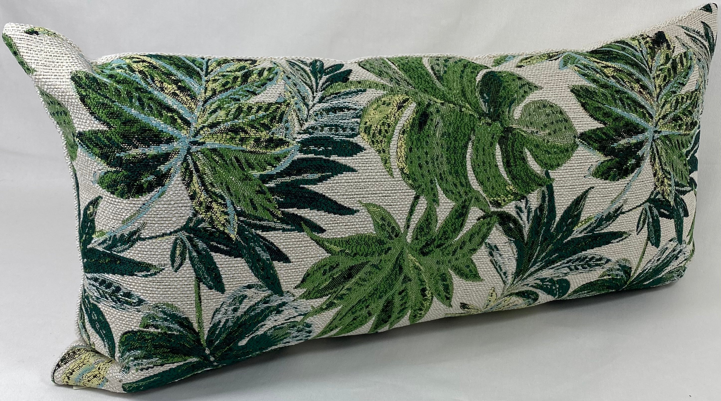 Luxury Outdoor Lumbar Pillow – 22" × 12" – Rain Forest Green