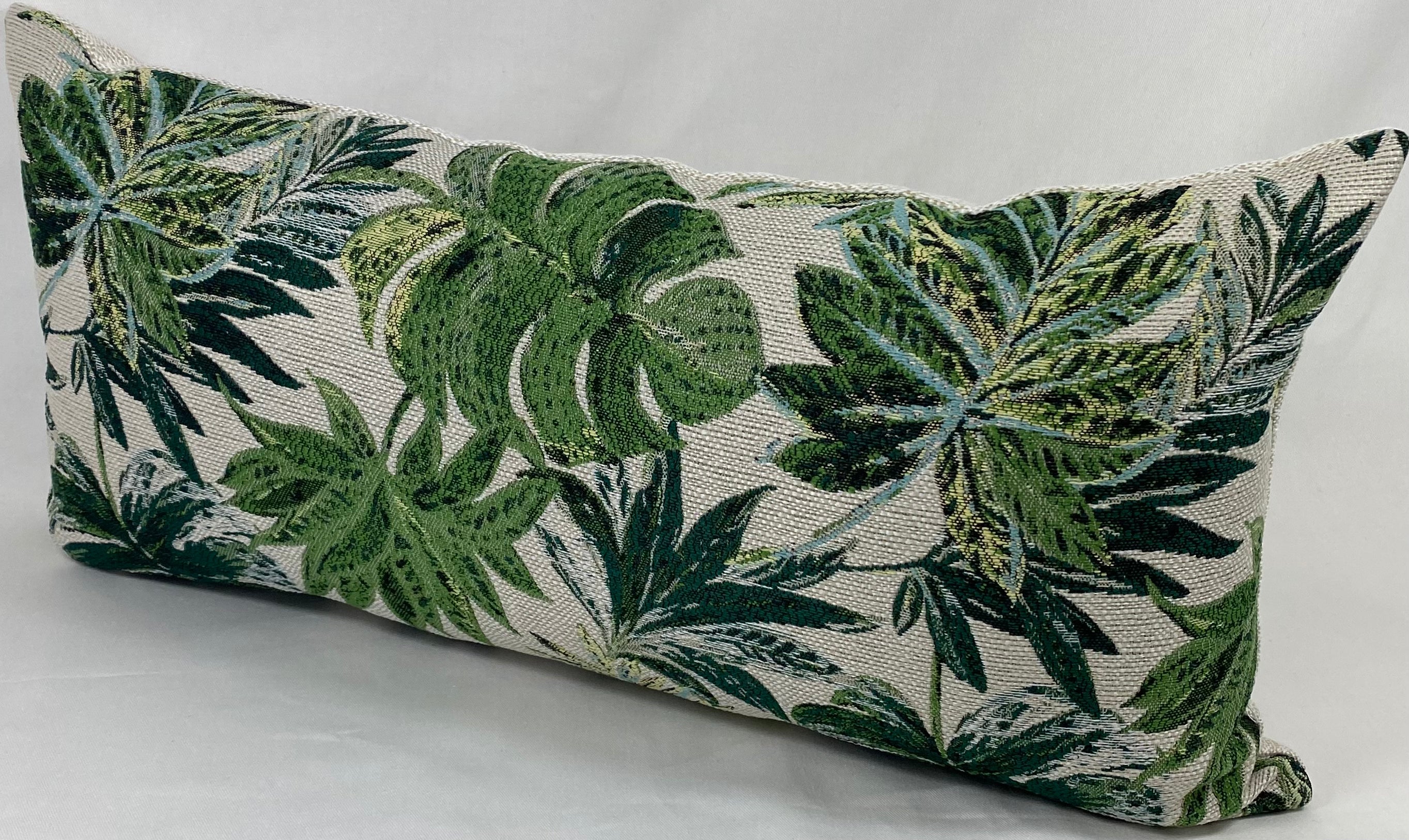 Luxury Outdoor Lumbar Pillow – 22" × 12" – Rain Forest Green