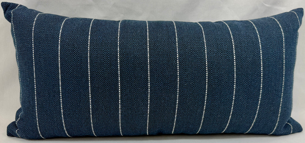 Luxury Outdoor Lumbar Pillow – 12" × 22" – Malibu Indigo