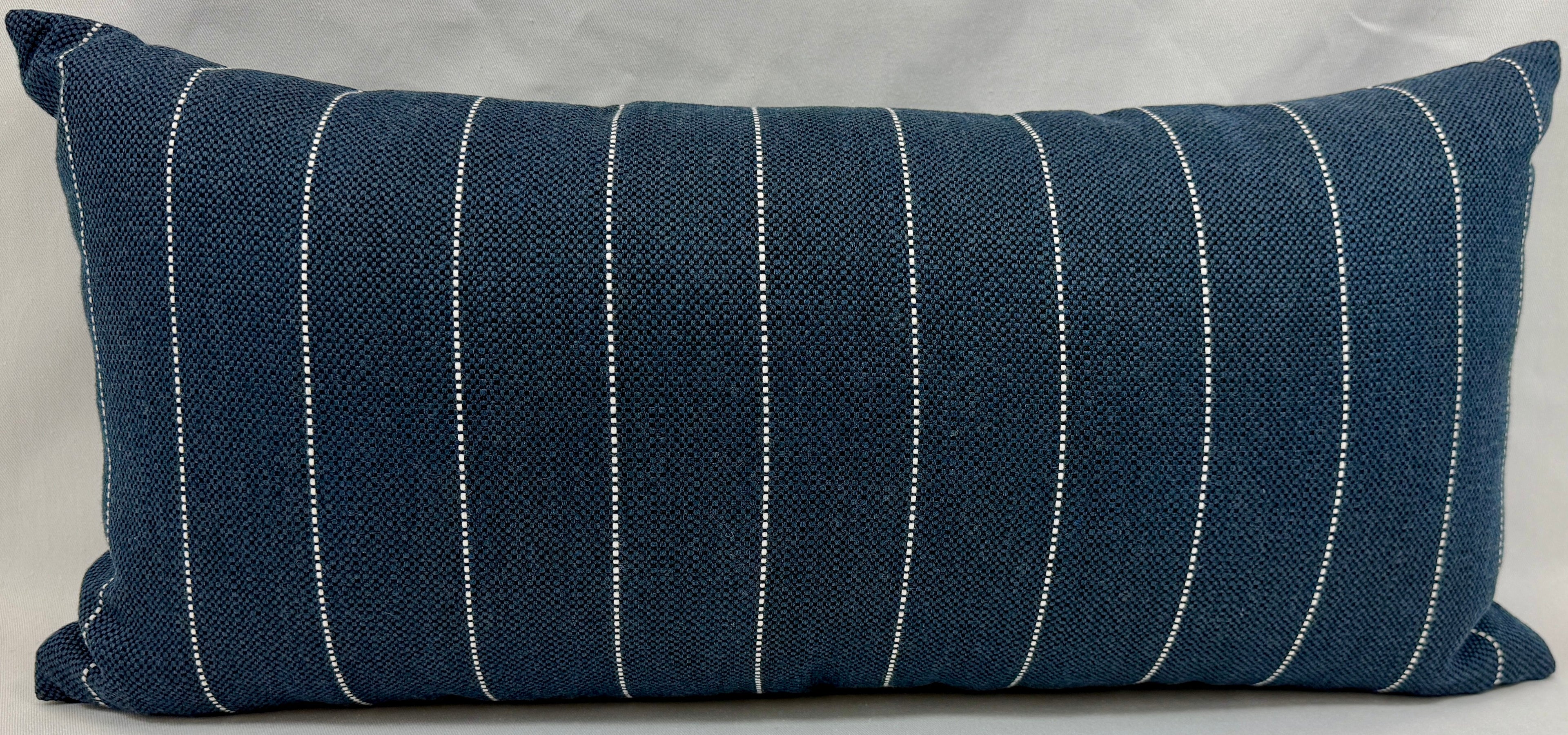 Luxury Outdoor Lumbar Pillow – 12" × 22" – Malibu Indigo