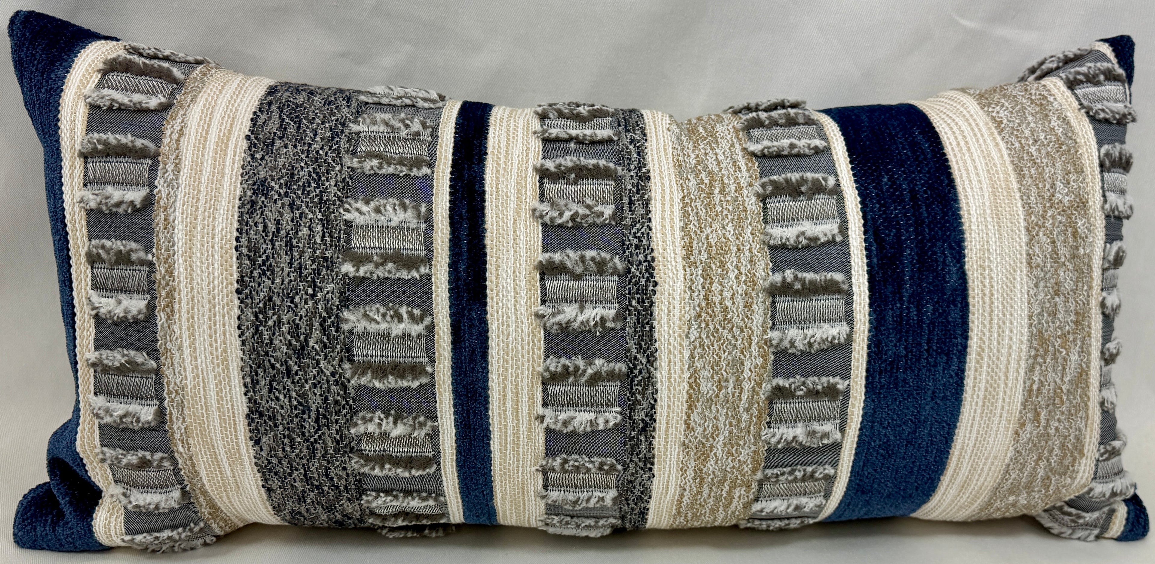 Luxury Outdoor Lumbar Pillow - 22" x 12" - Teton Indigo