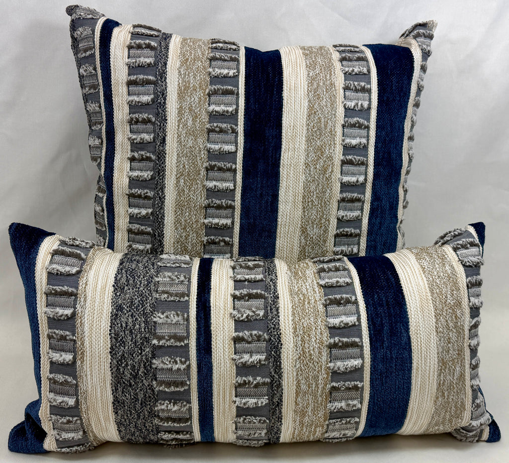 Luxury Outdoor Pillow – 22" × 22" – Teton Indigo