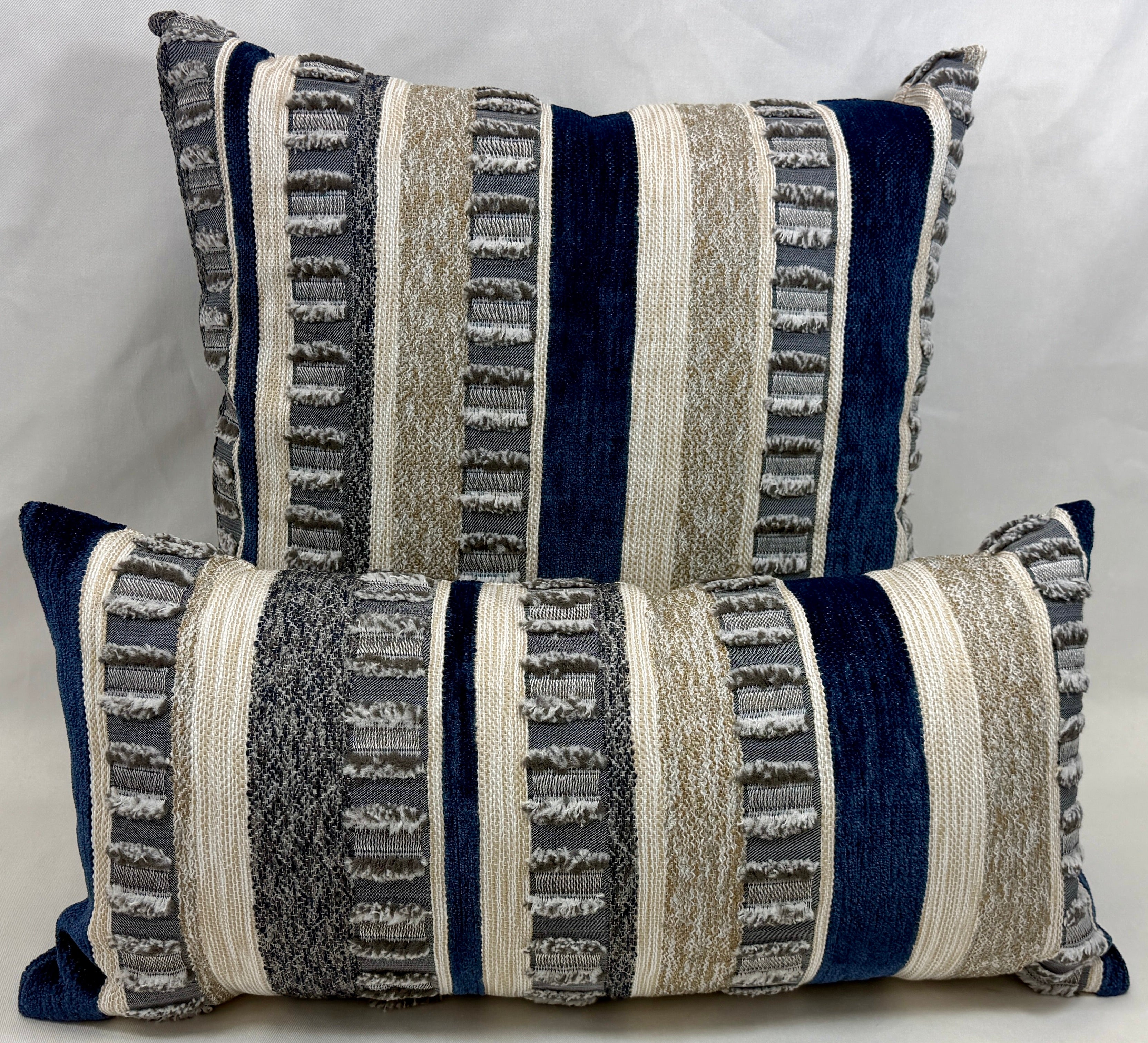 Luxury Outdoor Lumbar Pillow - 22" x 12" - Teton Indigo