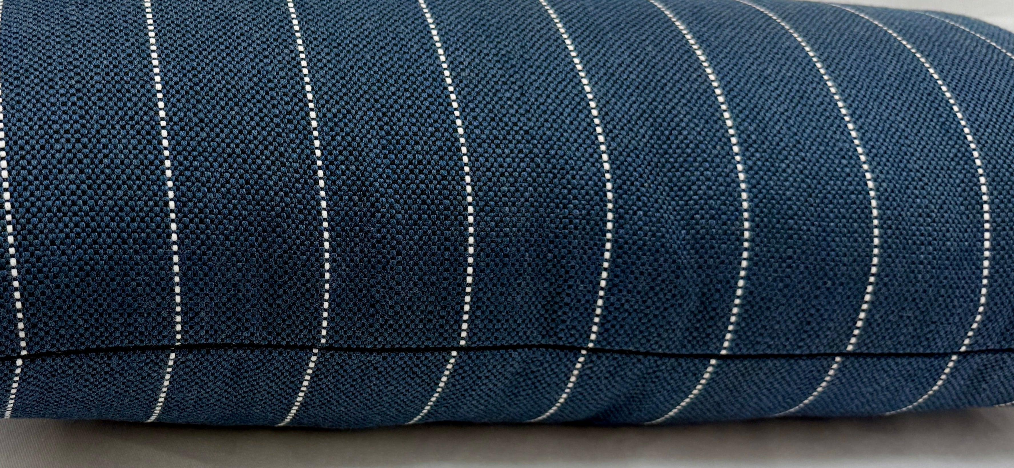 Luxury Outdoor Lumbar Pillow – 12" × 22" – Malibu Indigo