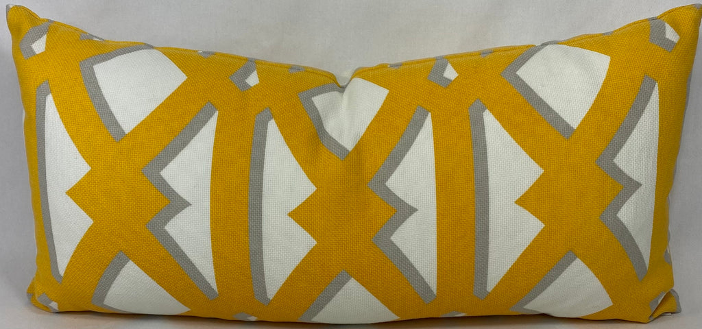 Luxury Outdoor Lumbar Pillow – 22" × 12" – Marigold Gate