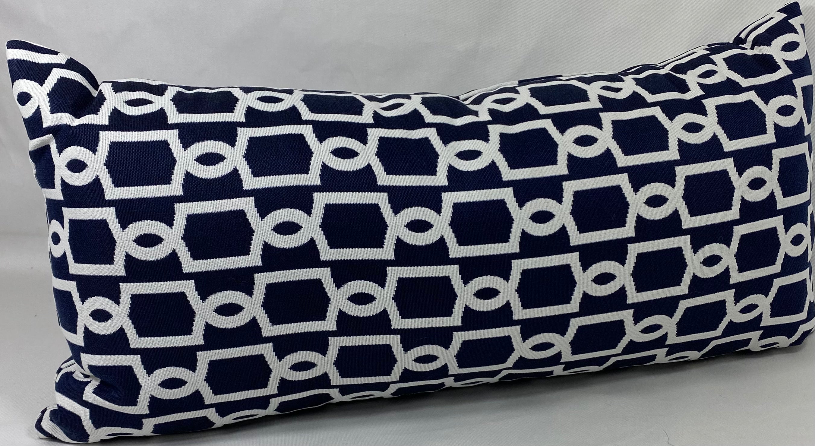 Luxury Outdoor Lumbar Pillow – 22" × 12" – Ocean Gate Navy
