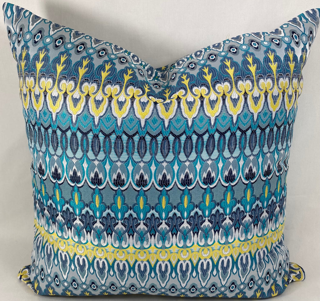Luxury Outdoor Pillow – 22" × 22" – Kanthum Turquoise
