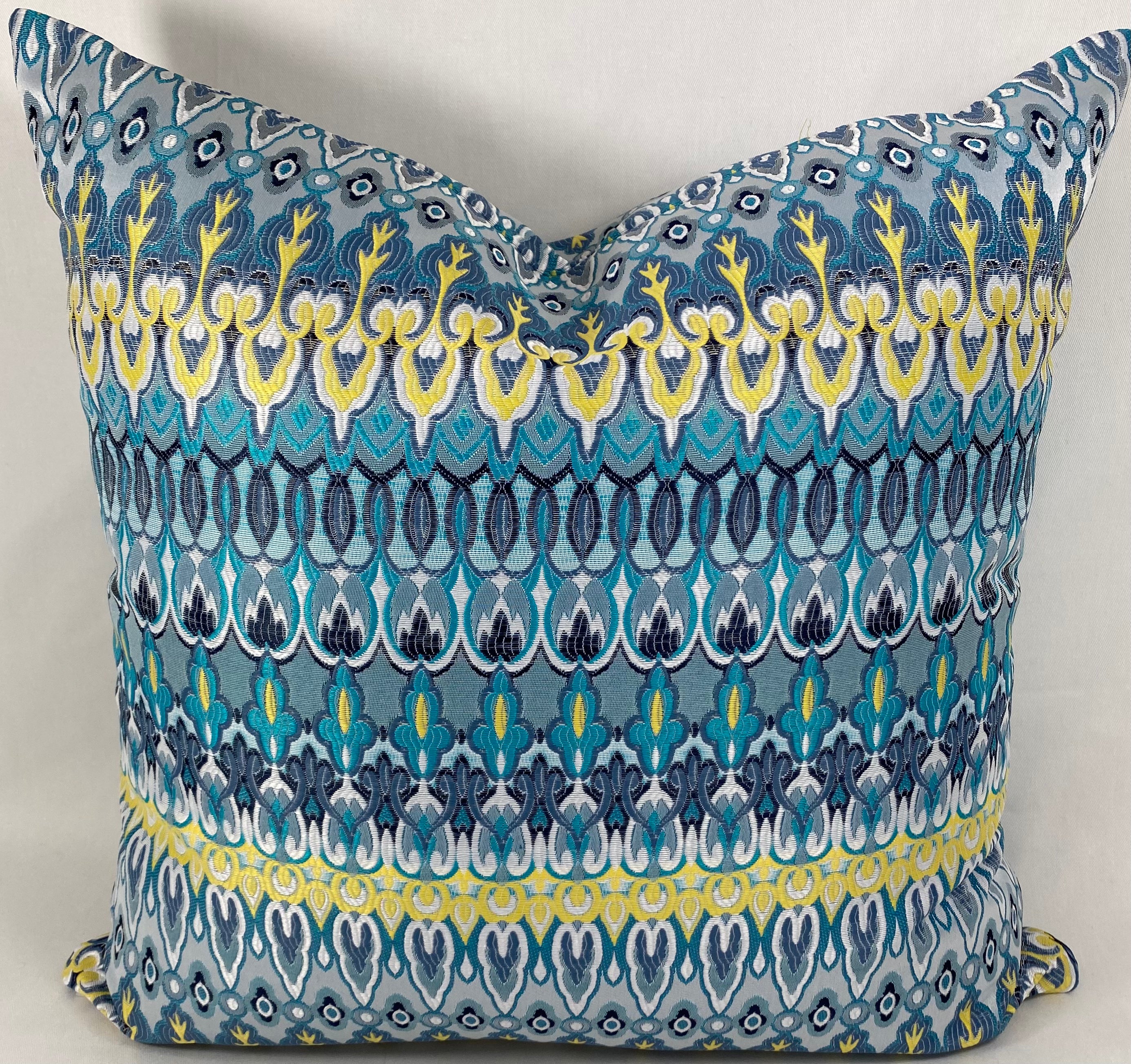 Luxury Outdoor Pillow – 22" × 22" – Kanthum Turquoise