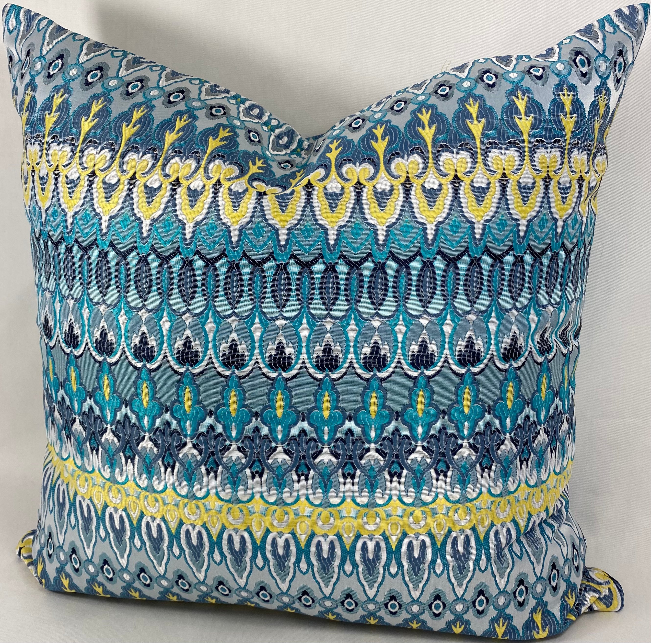 Luxury Outdoor Pillow – 22" × 22" – Kanthum Turquoise