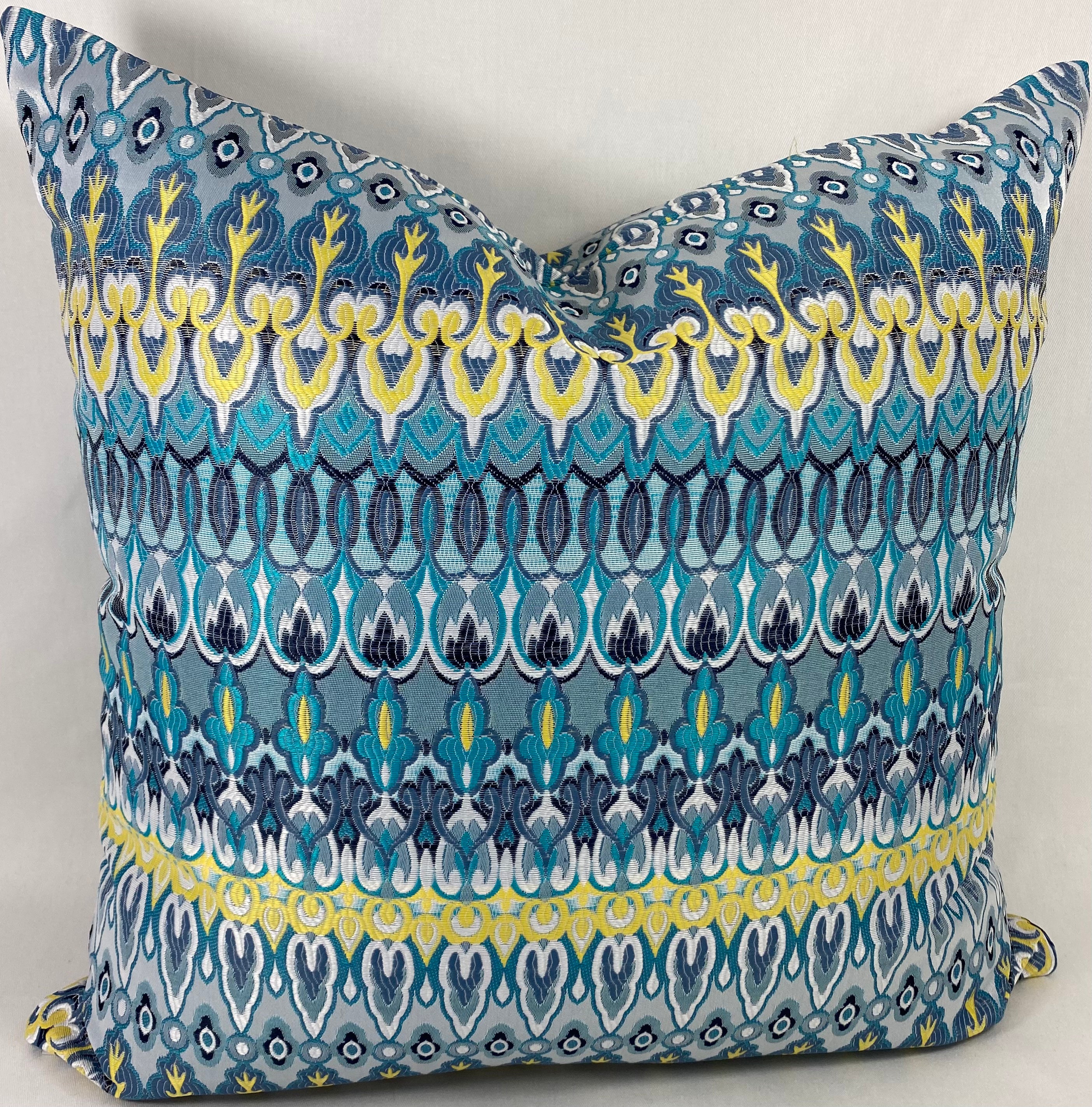 Luxury Outdoor Pillow – 22" × 22" – Kanthum Turquoise