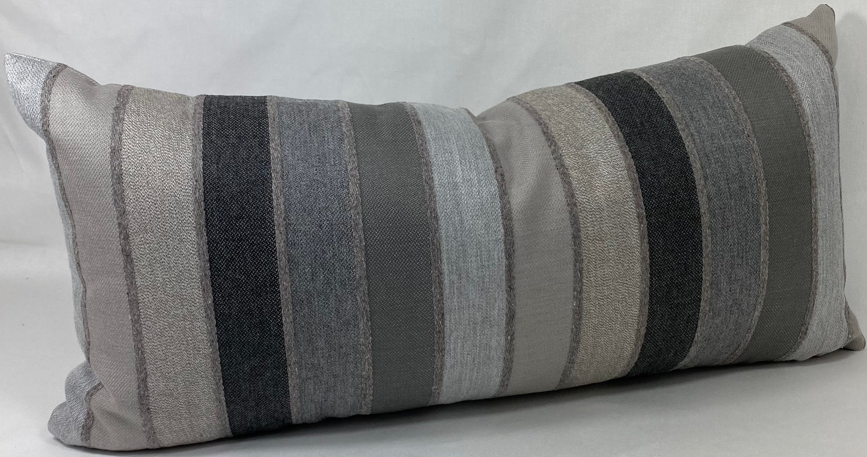 Luxury Outdoor Lumbar Pillow – 22" × 12" – Lucy Asphalt