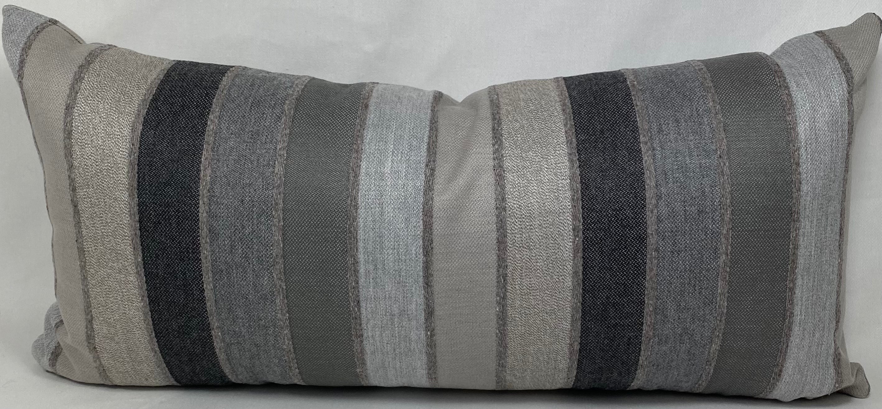 Luxury Outdoor Lumbar Pillow – 22" × 12" – Lucy Asphalt
