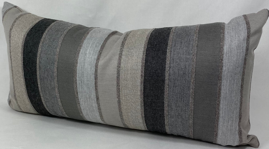 Luxury Outdoor Lumbar Pillow – 22" × 12" – Lucy Asphalt