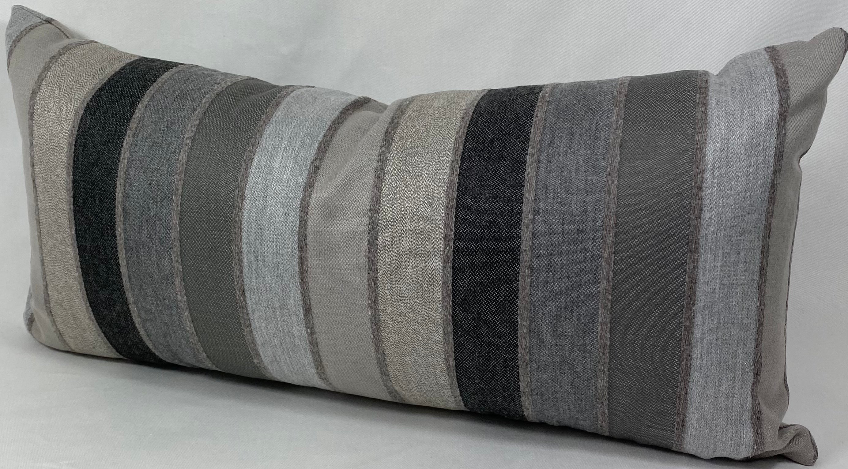 Luxury Outdoor Lumbar Pillow – 22" × 12" – Lucy Asphalt