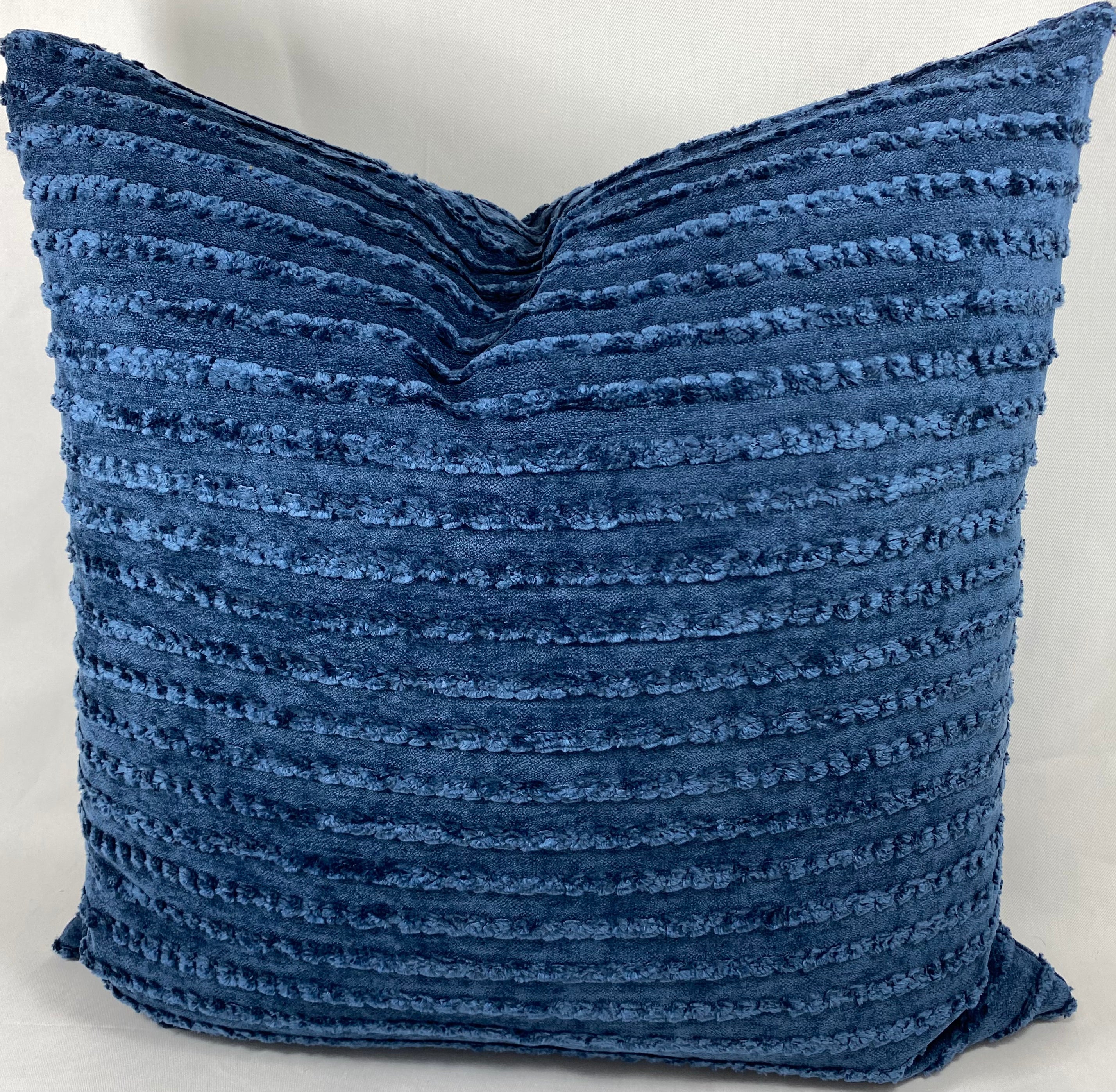 Luxury Pillow – 24" × 24" – Keaton Indigo | Textured Blue – Kim Melrose ...