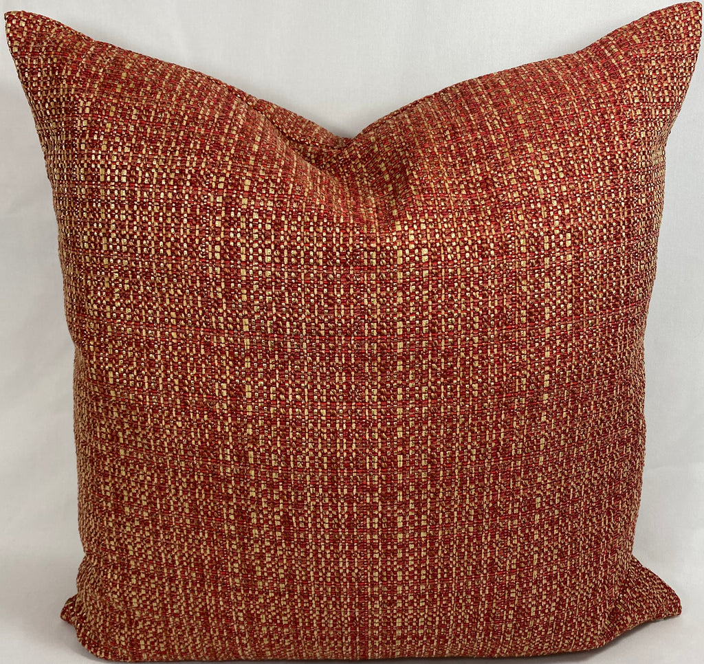 Luxury Pillow – 24" × 24" – Jackie O Cinnabar