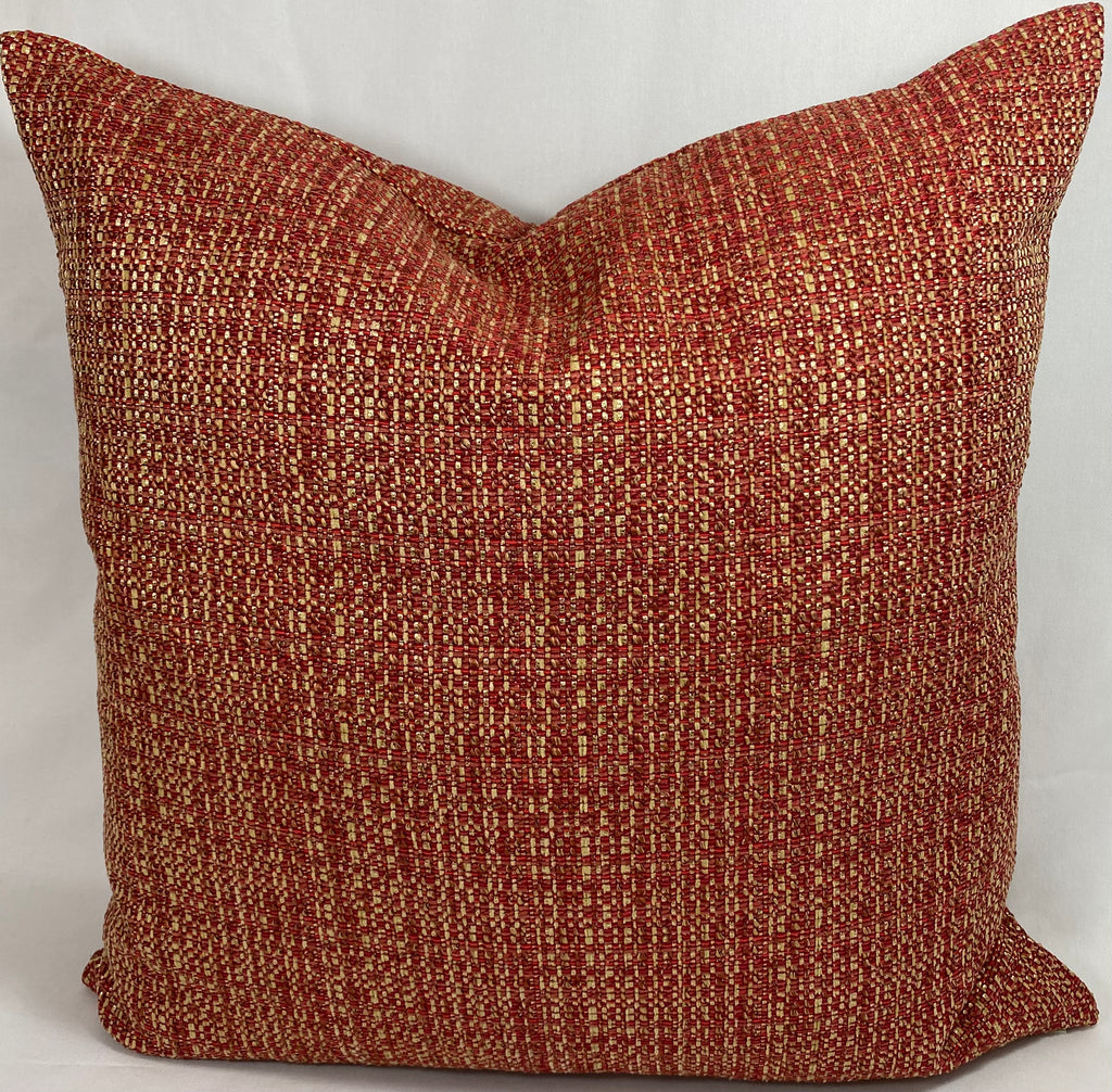 Luxury Pillow – 24" × 24" – Jackie O Cinnabar