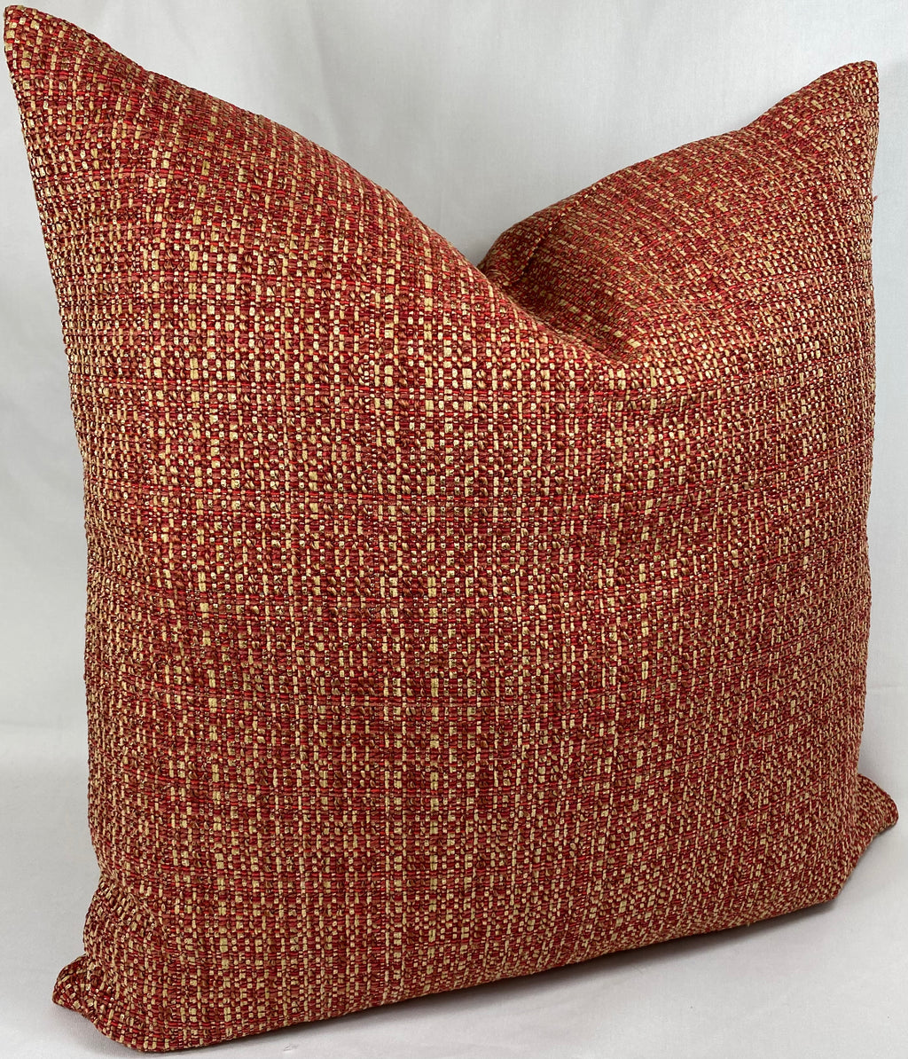 Luxury Pillow – 24" × 24" – Jackie O Cinnabar