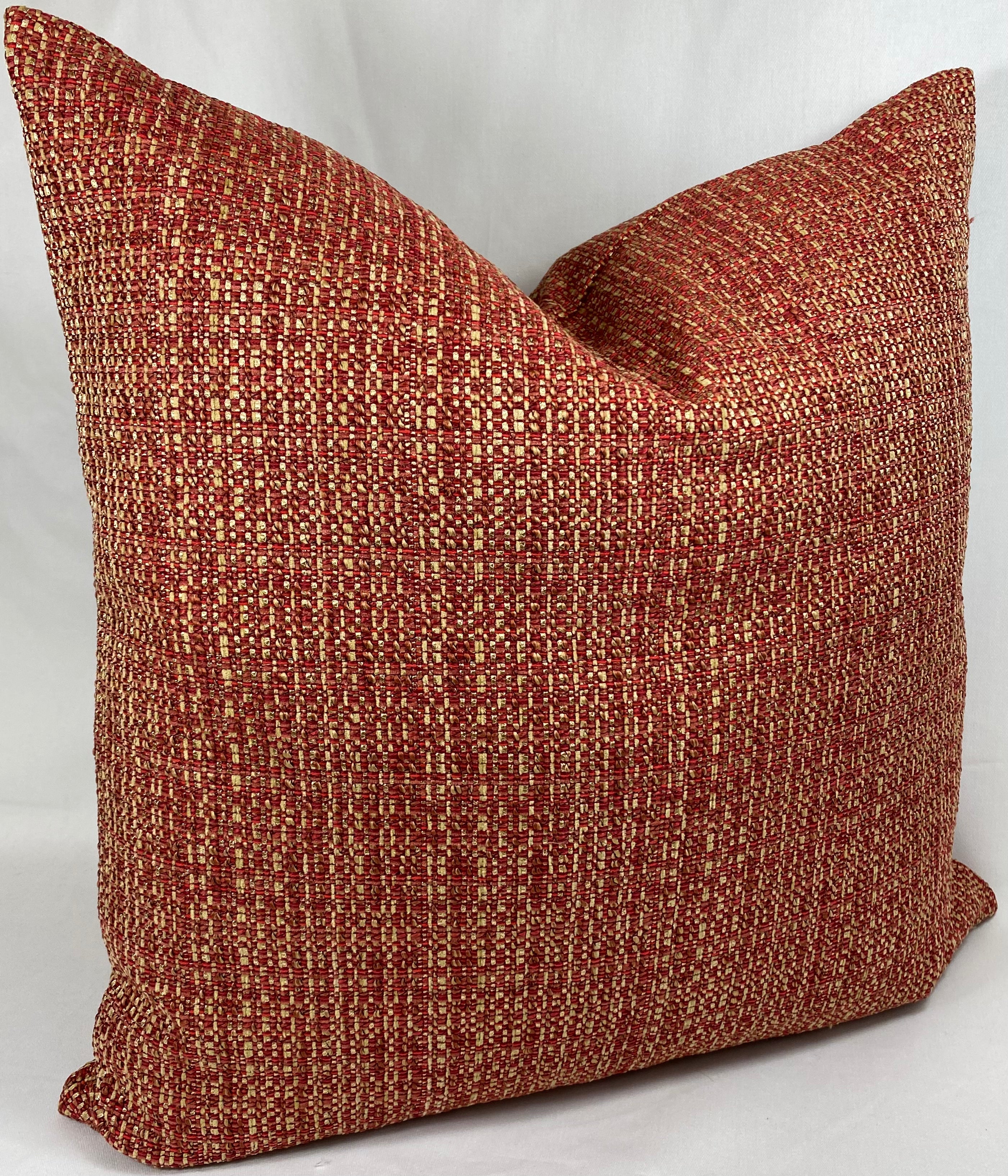 Luxury Pillow – 24" × 24" – Jackie O Cinnabar
