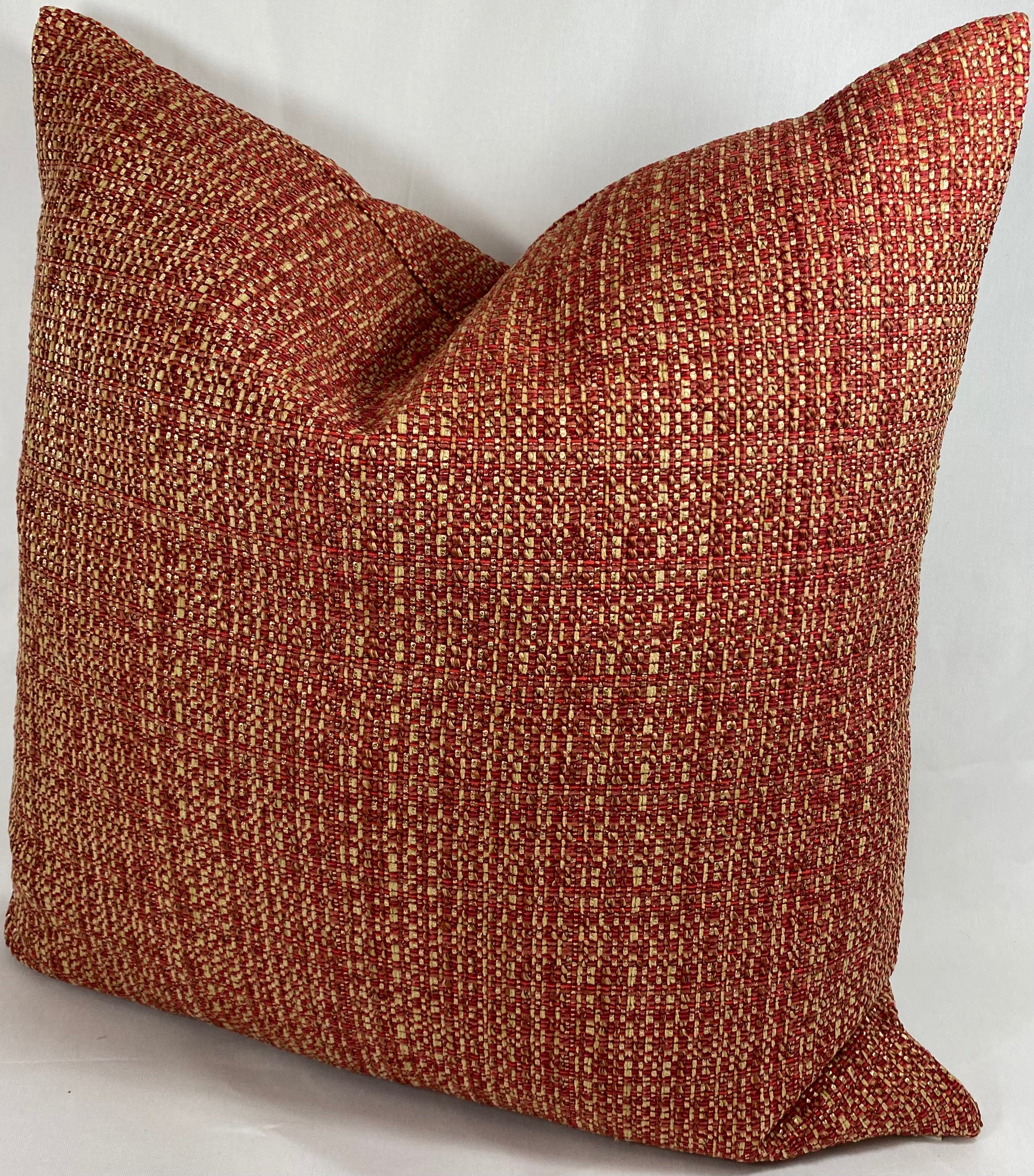 Luxury Pillow – 24" × 24" – Jackie O Cinnabar