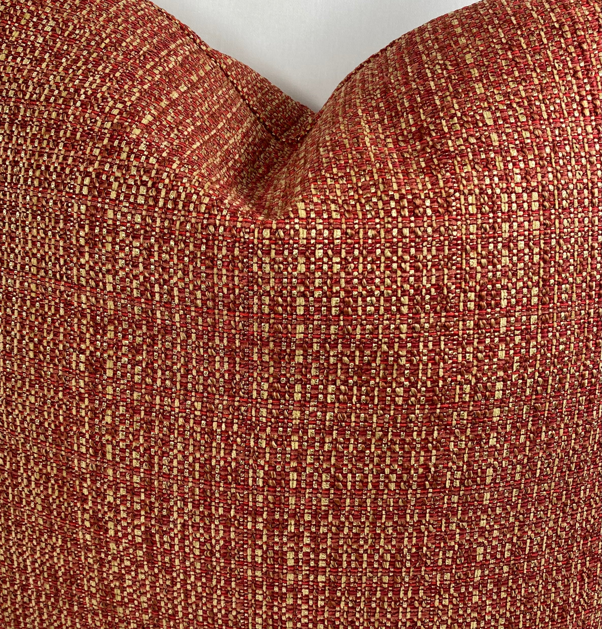 Luxury Pillow – 24" × 24" – Jackie O Cinnabar