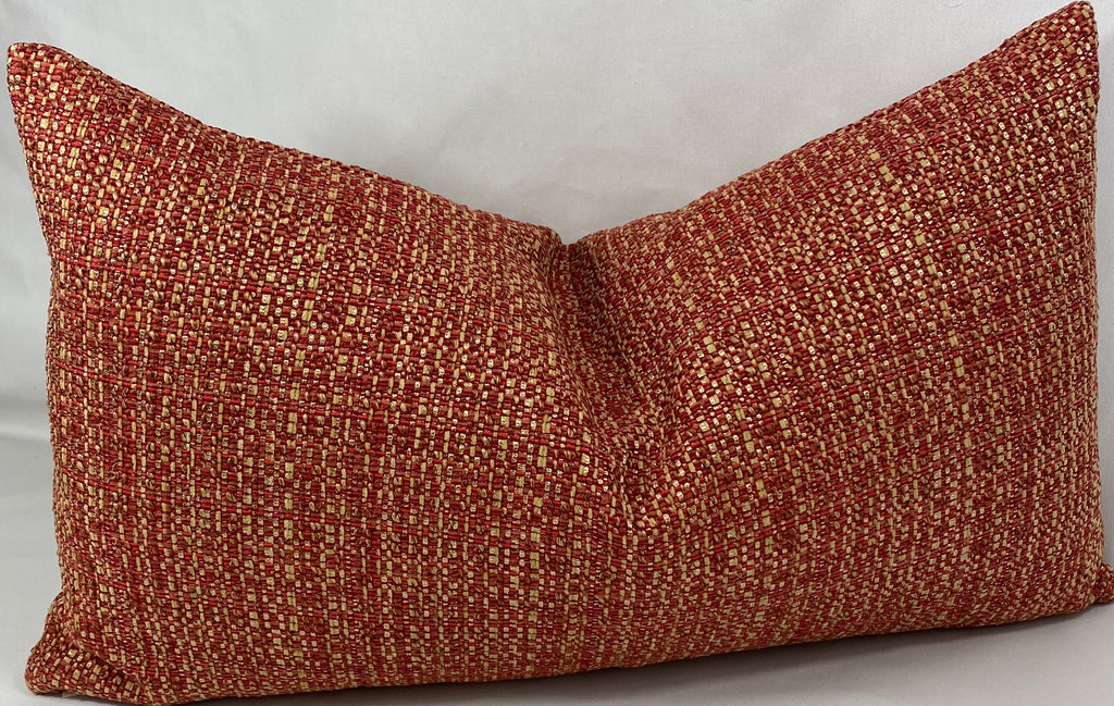 Luxury Lumbar Pillow – 24" × 14" – Jackie O Cinnabar