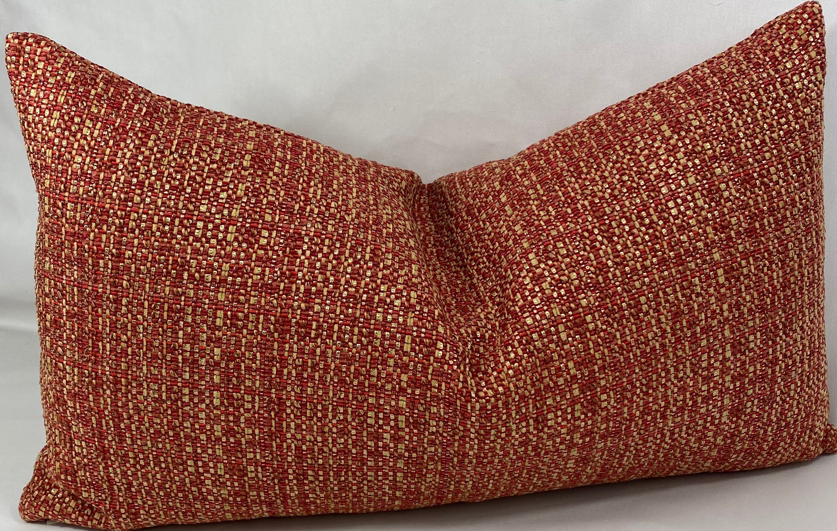 Luxury Lumbar Pillow – 24" × 14" – Jackie O Cinnabar