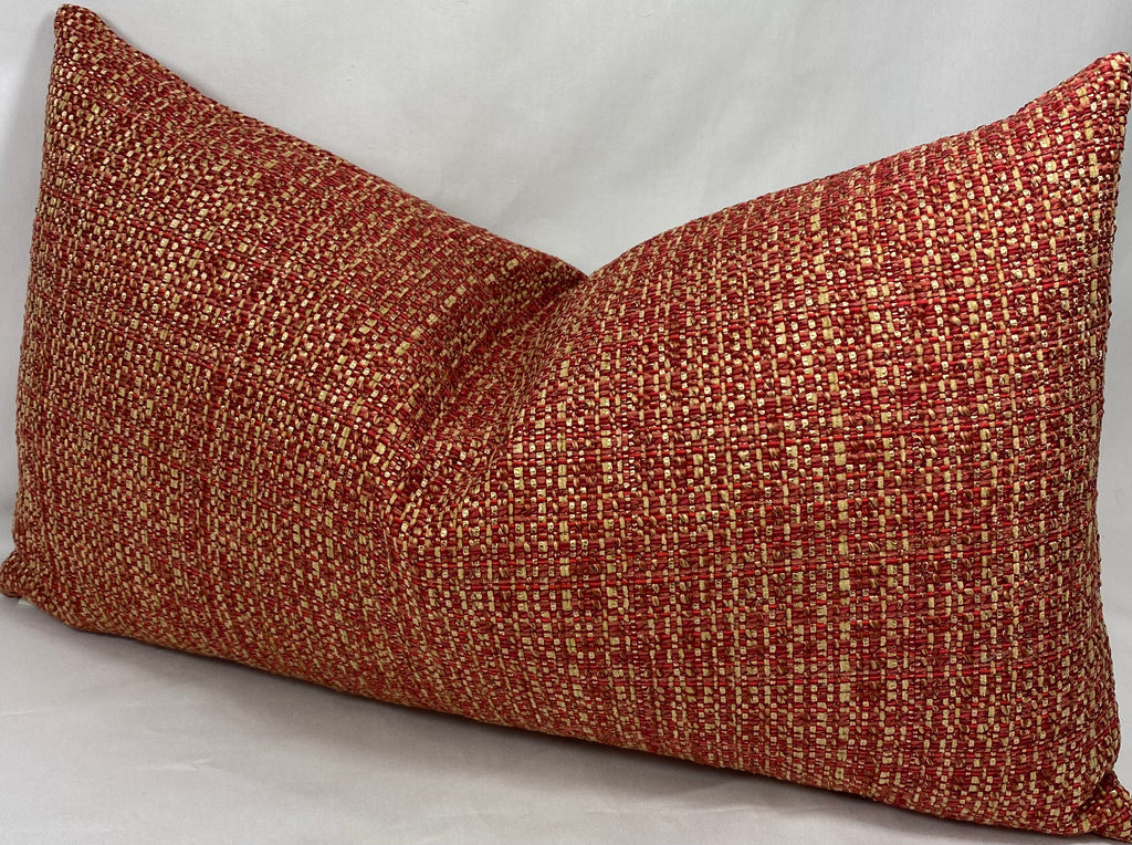 Luxury Lumbar Pillow – 24" × 14" – Jackie O Cinnabar