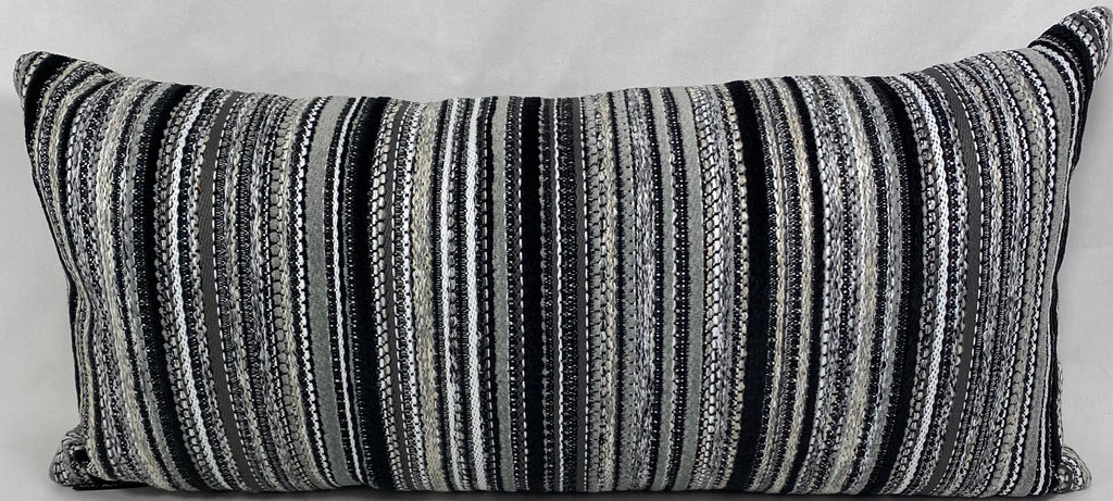 Luxury Outdoor Lumbar Pillow – 22" × 22" – Peerless Stripe
