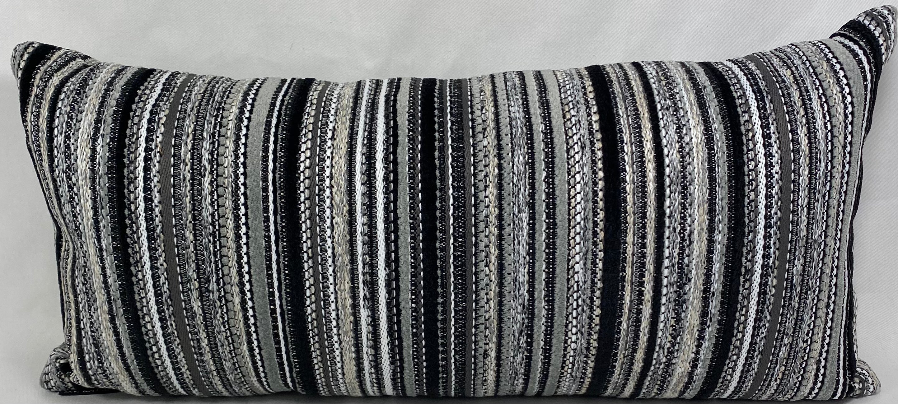 Luxury Outdoor Lumbar Pillow – 22" × 22" – Peerless Stripe