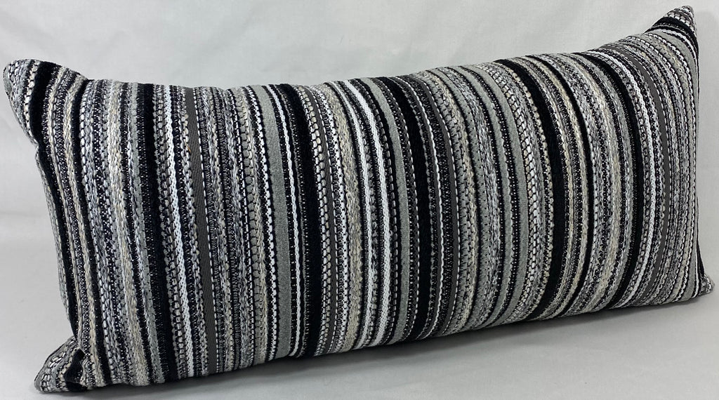 Luxury Outdoor Lumbar Pillow – 22" × 22" – Peerless Stripe