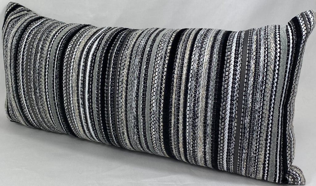 Luxury Outdoor Lumbar Pillow – 22" × 22" – Peerless Stripe