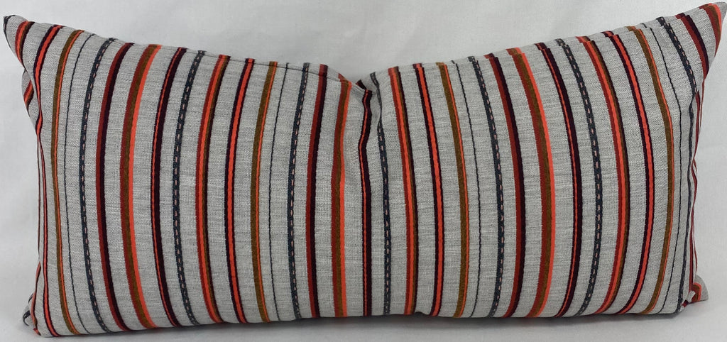 Luxury Outdoor Lumbar Pillow – 22" × 12" – Cullen Garnet